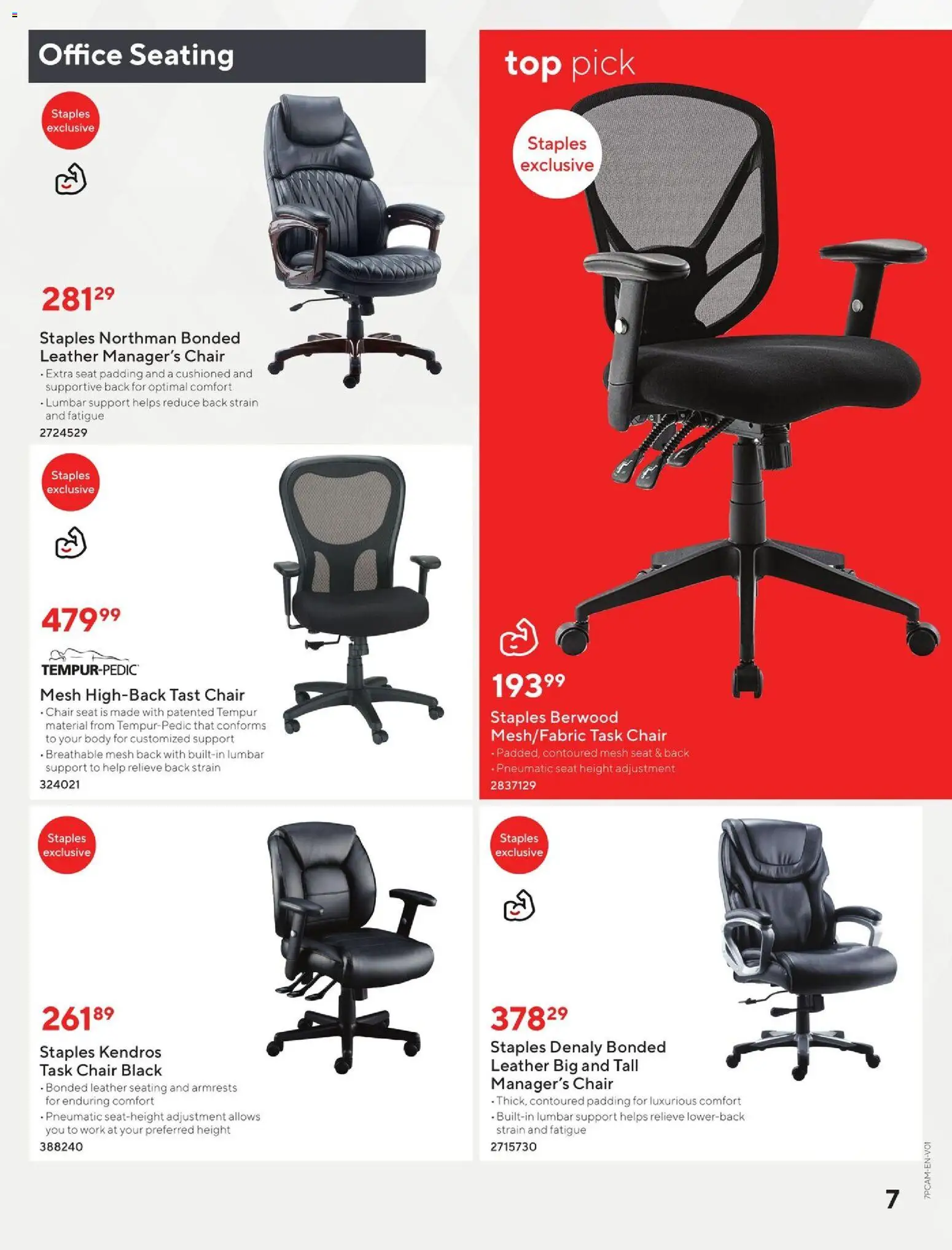 Staples flyer valid from Aug 12, 2026 | Page: 7 | Products: Chair