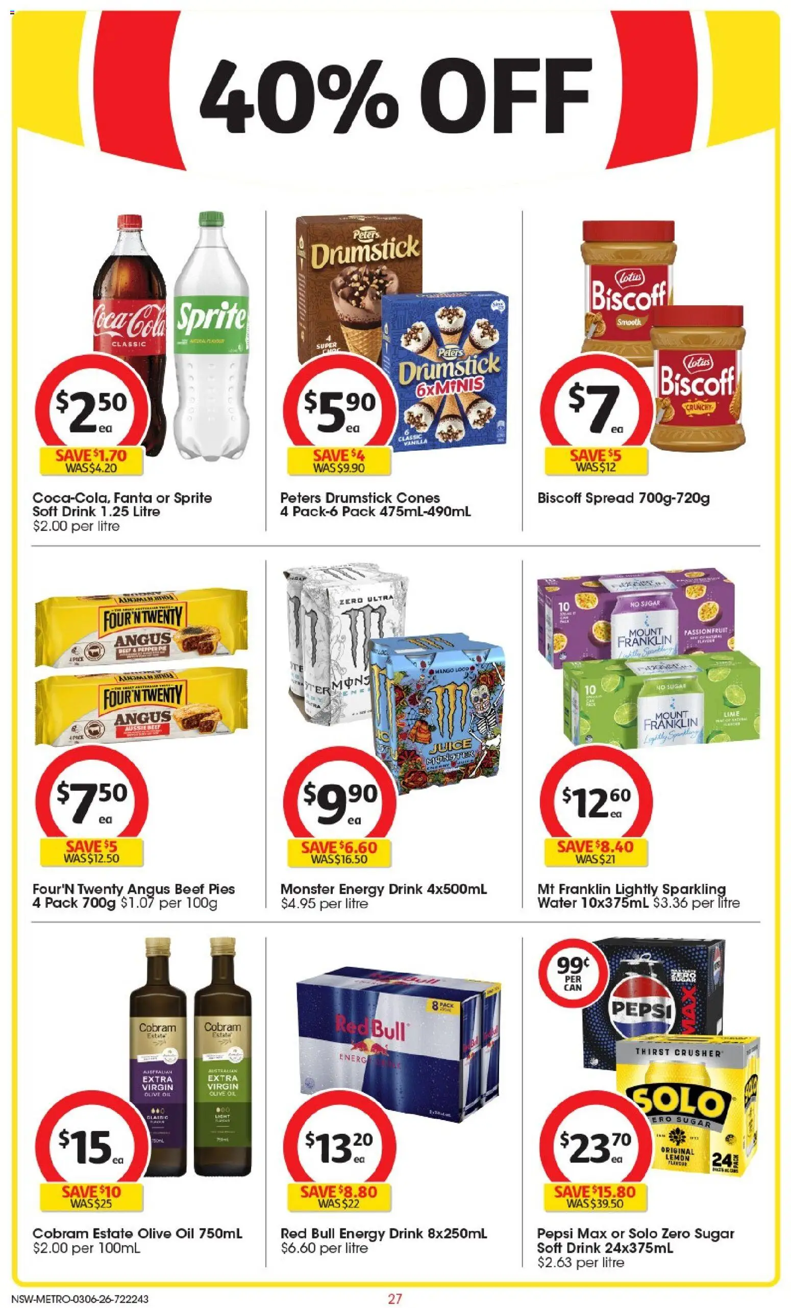 Coles catalogue - valid from 03.06.2026 | Page: 27 | Products: Pepsi, Olive oil, Passionfruit, Sugar