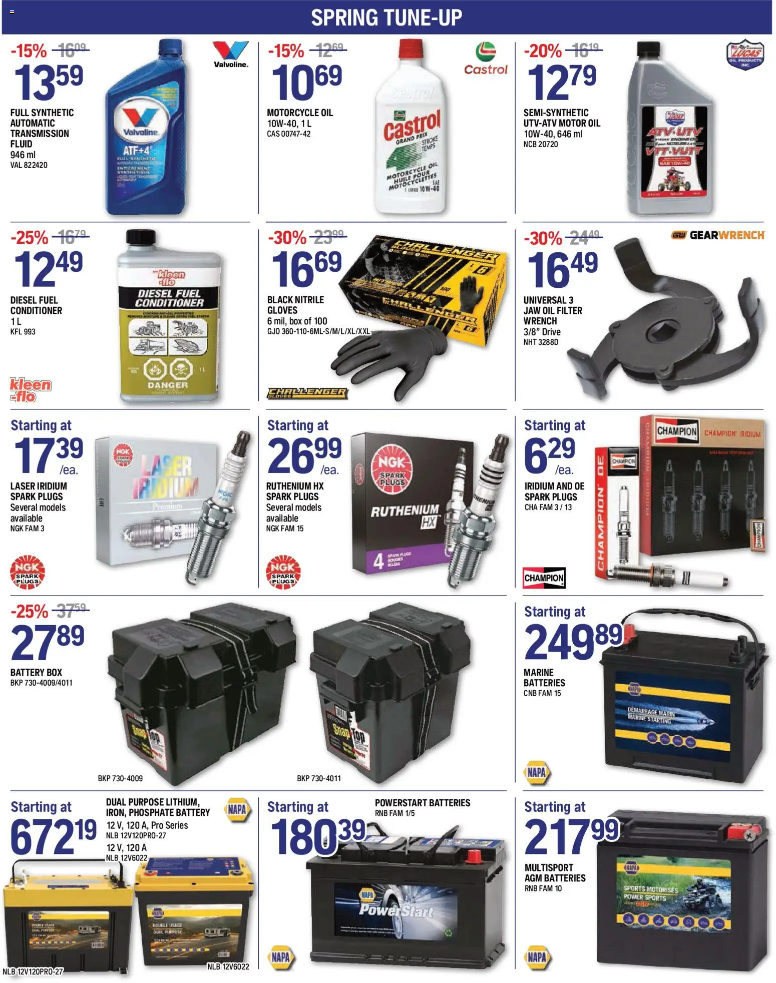 NAPA Auto Parts flyer valid from 01.05.2026 | Page: 4 | Products: Gloves, Conditioner, Battery, Oil