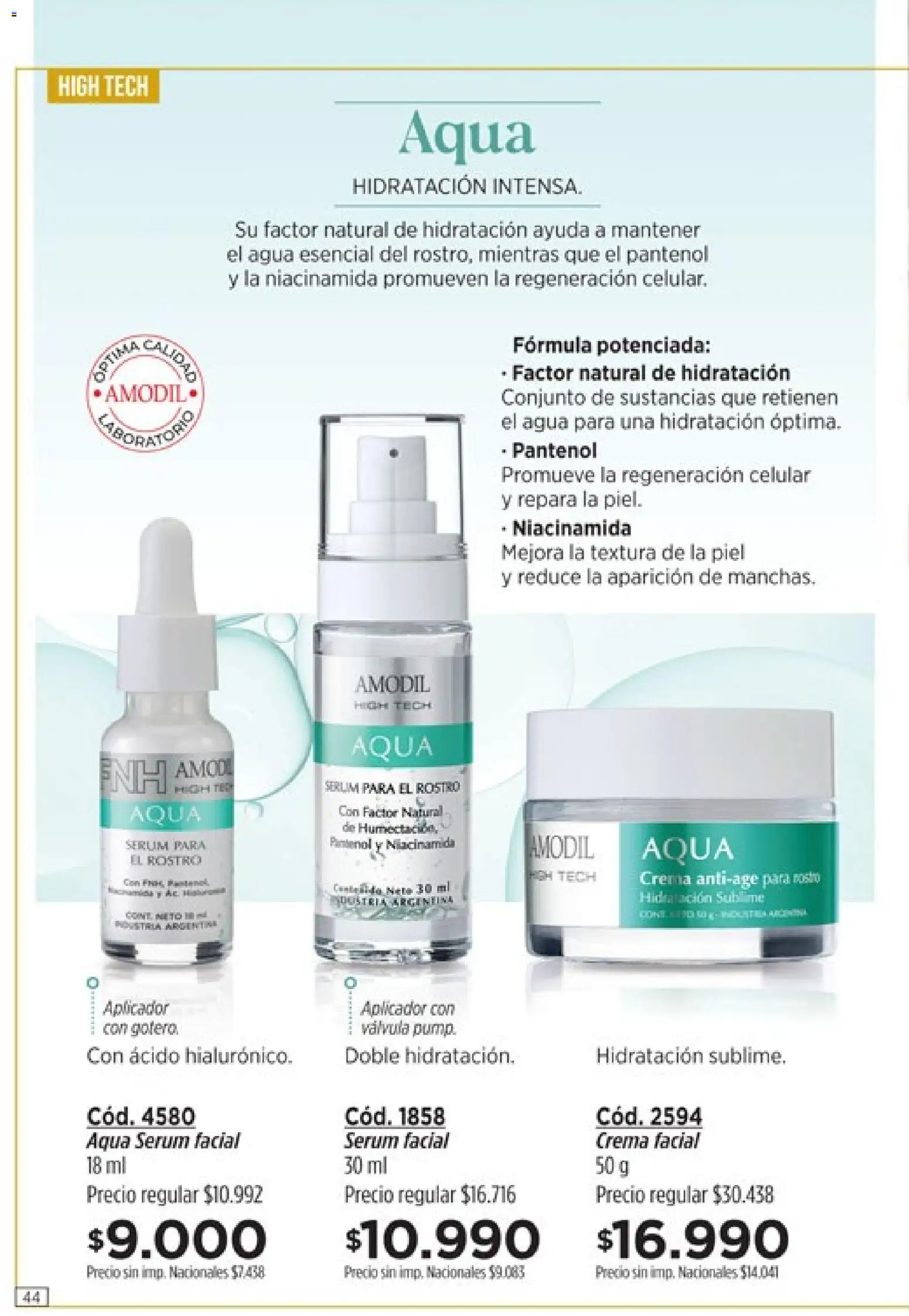Catálogo Amodil Campaña 9 │ válido desde el 05.05.2026 | Página: 44 | Productos: Conjunto, Serum, Agua, Crema