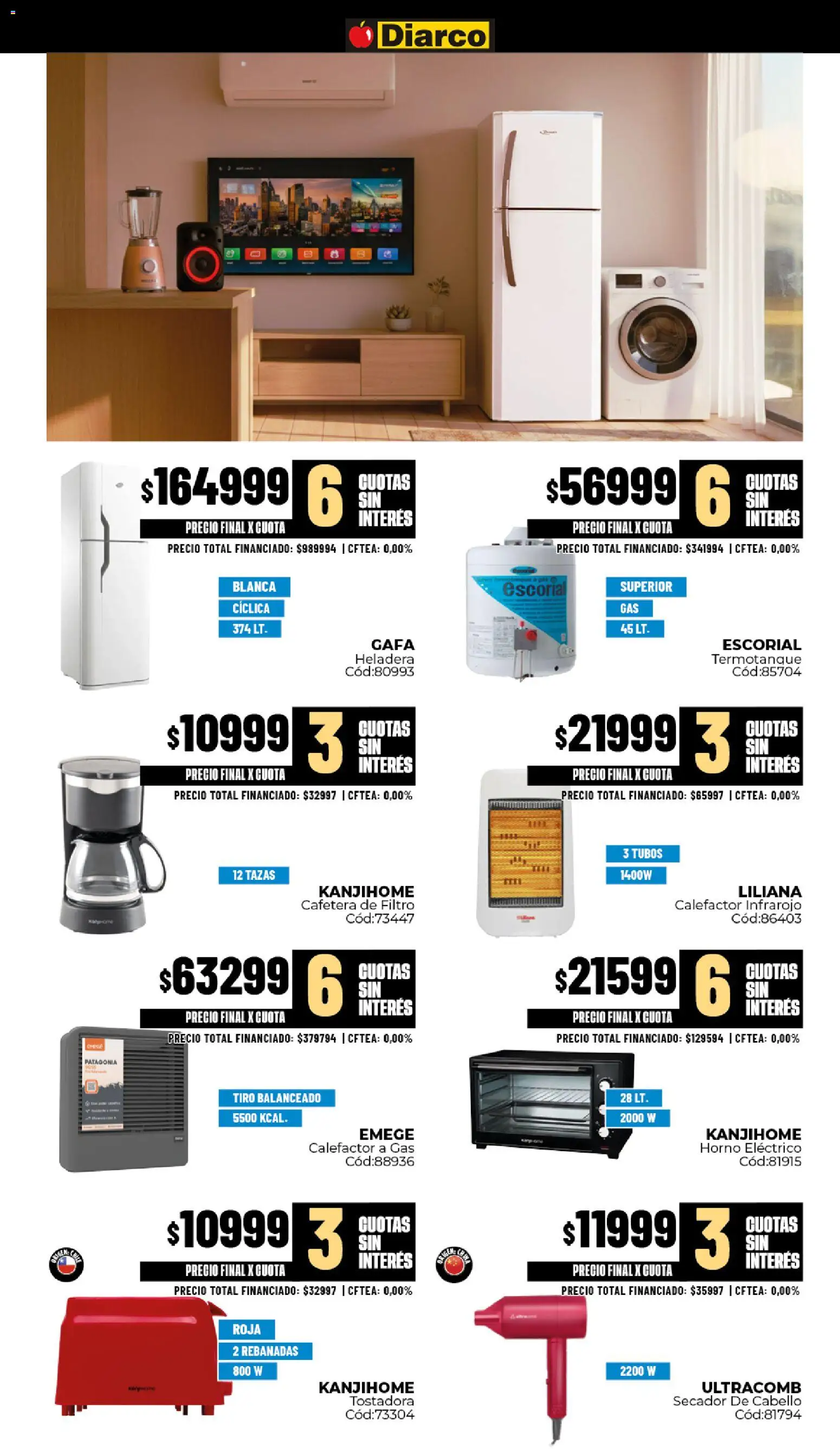 Diarco ofertas │ válido desde el 17/08/2026 | Página: 19 | Productos: Horno, Cafetera, Calefactor, Horno eléctrico