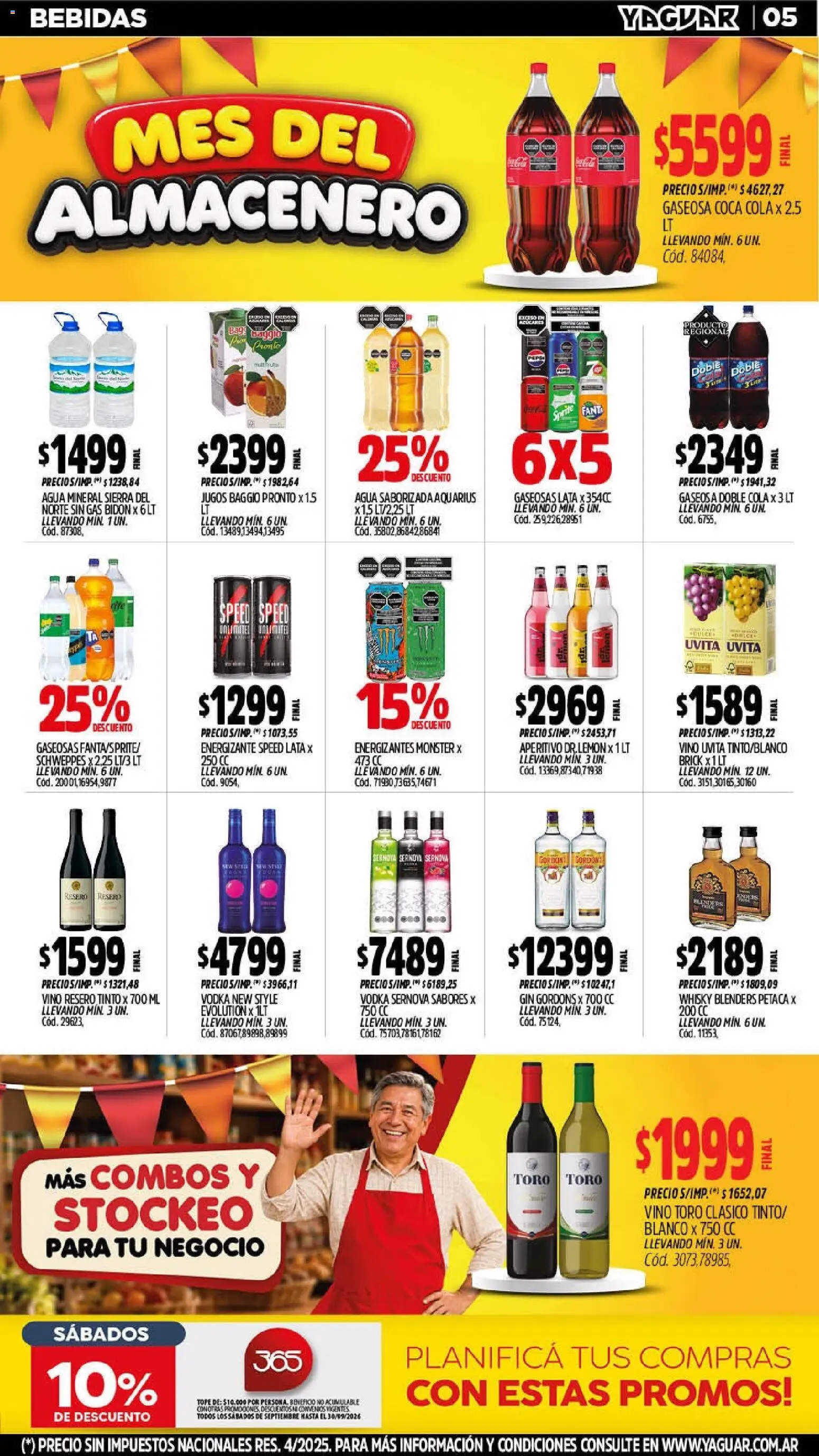 Yaguar - Oferta Semanal Córdoba │ válido desde el 07/09/2026 | Página: 5 | Productos: Whisky, Bidón, Agua, Agua mineral
