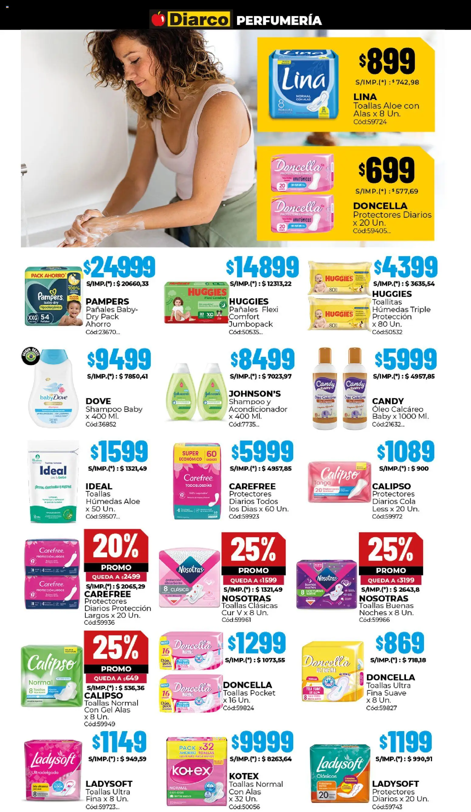 Diarco ofertas │ válido desde el 25.05.2026 | Página: 13 | Productos: Toallas, Shampoo, Acondicionador, Protectores diarios