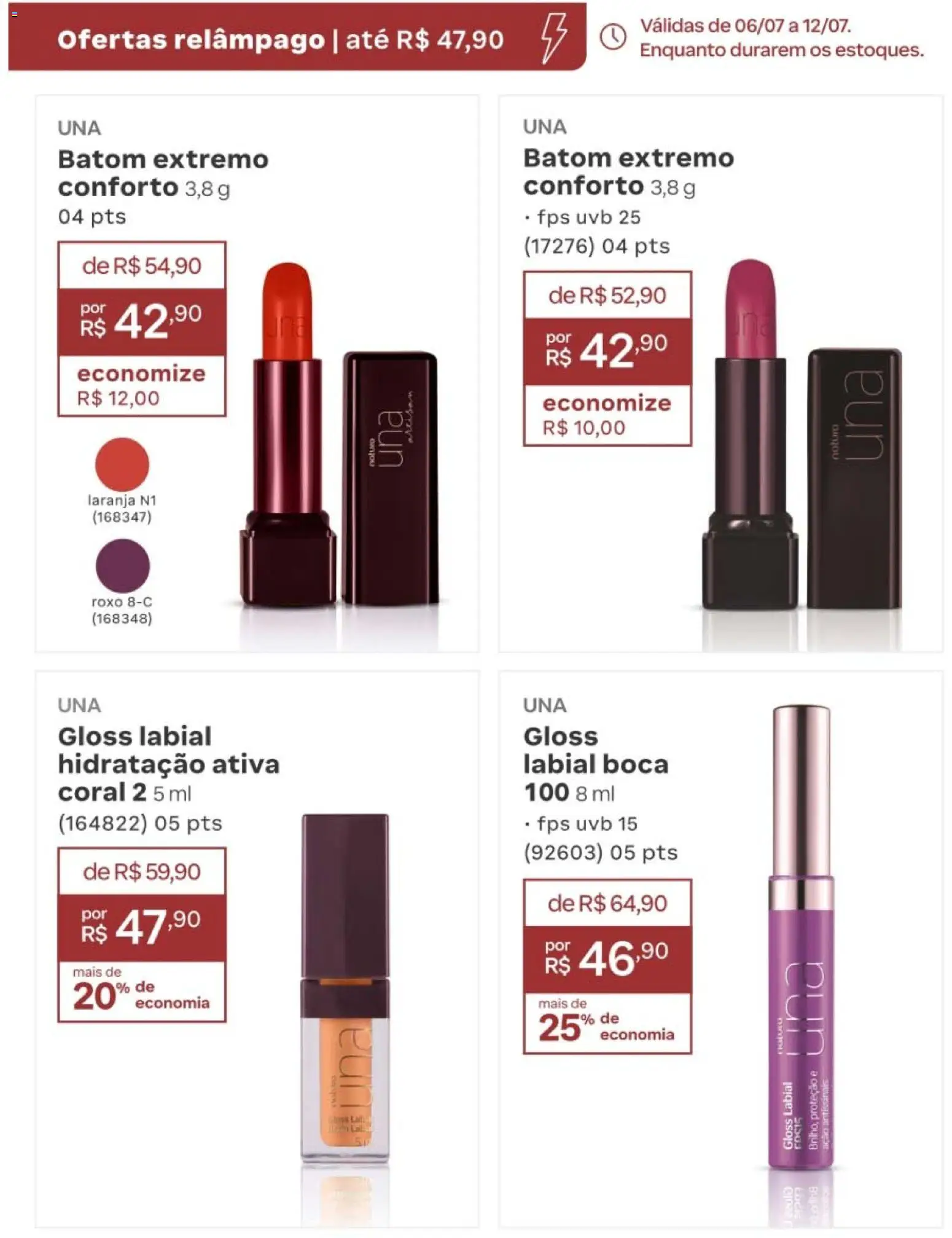 Natura Folheto - válido de 19/07/2026 | Página: 175 | Produtos: Batom, Gloss labial