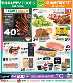 Preview of Thrifty Foods weekly flyer / circulaire from shop Thrifty Foods valid from Aug 27, 2026