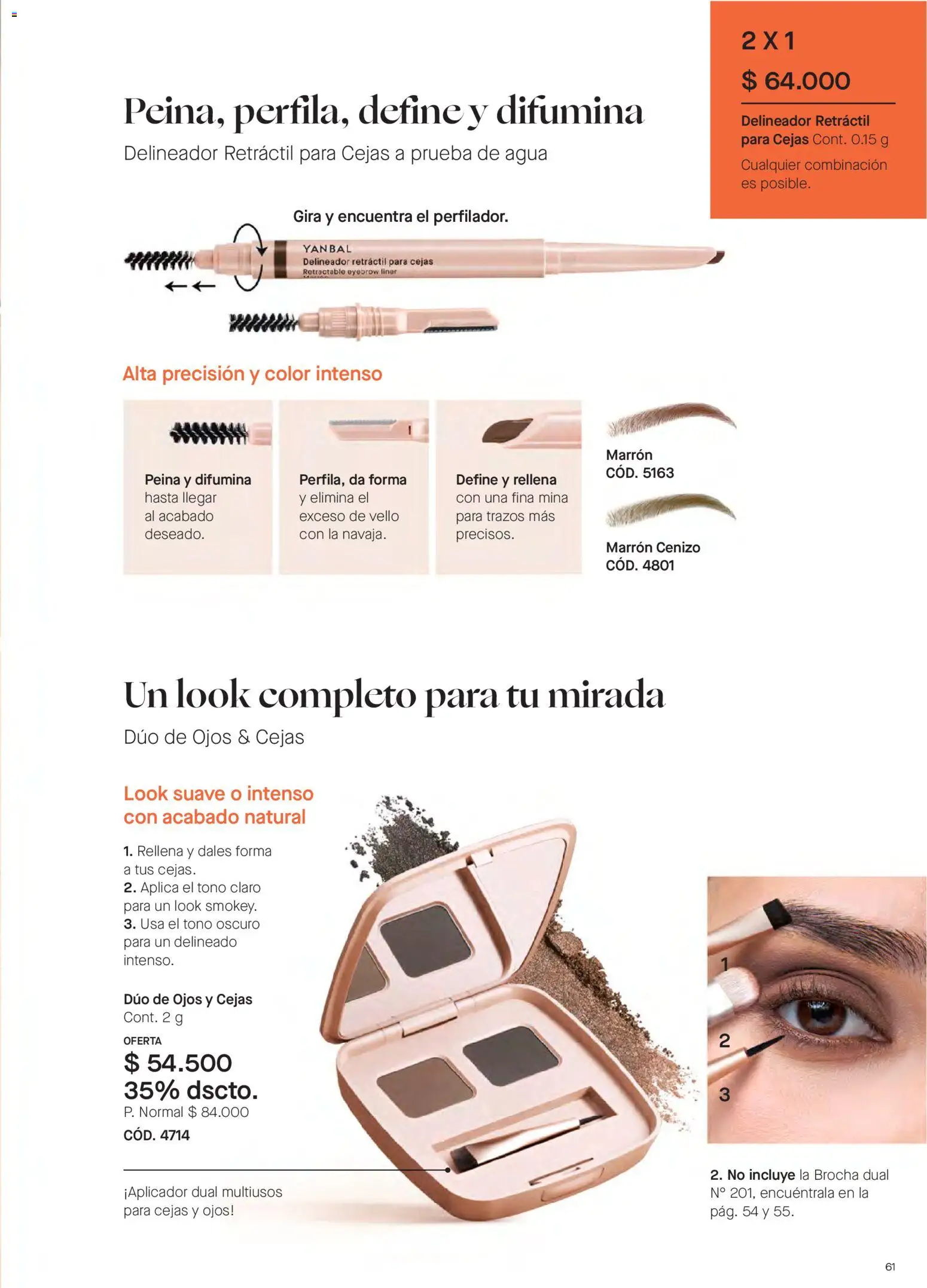 Yanbal revista - valida desde el 15/08/2026 | Página: 61 | Productos: Agua, Brocha, Delineador, Combinación