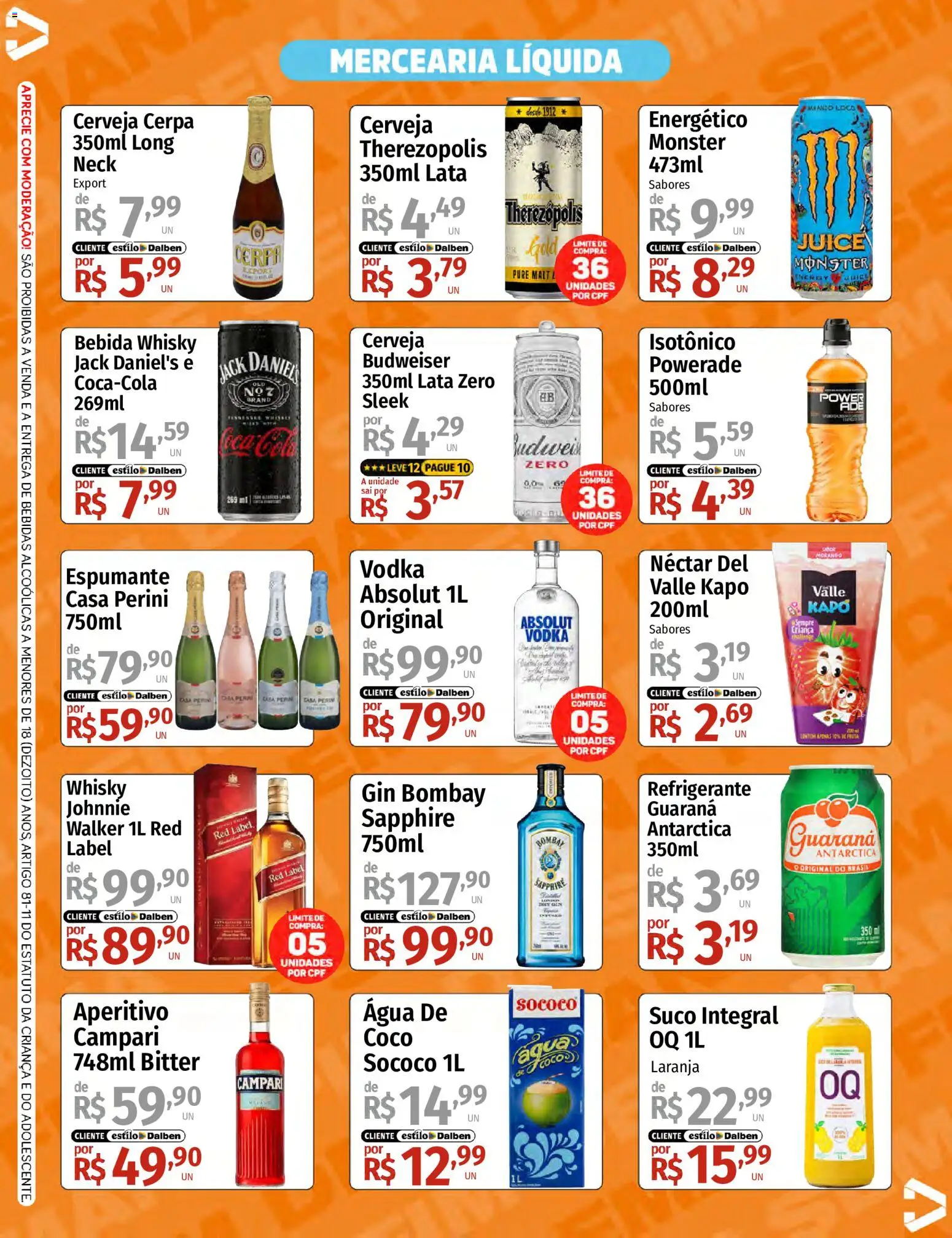 Supermercado Dalben Folheto - válido de 01.05.2026 | Página: 3 | Produtos: Espumante, Whisky, Refrigerante, Monster