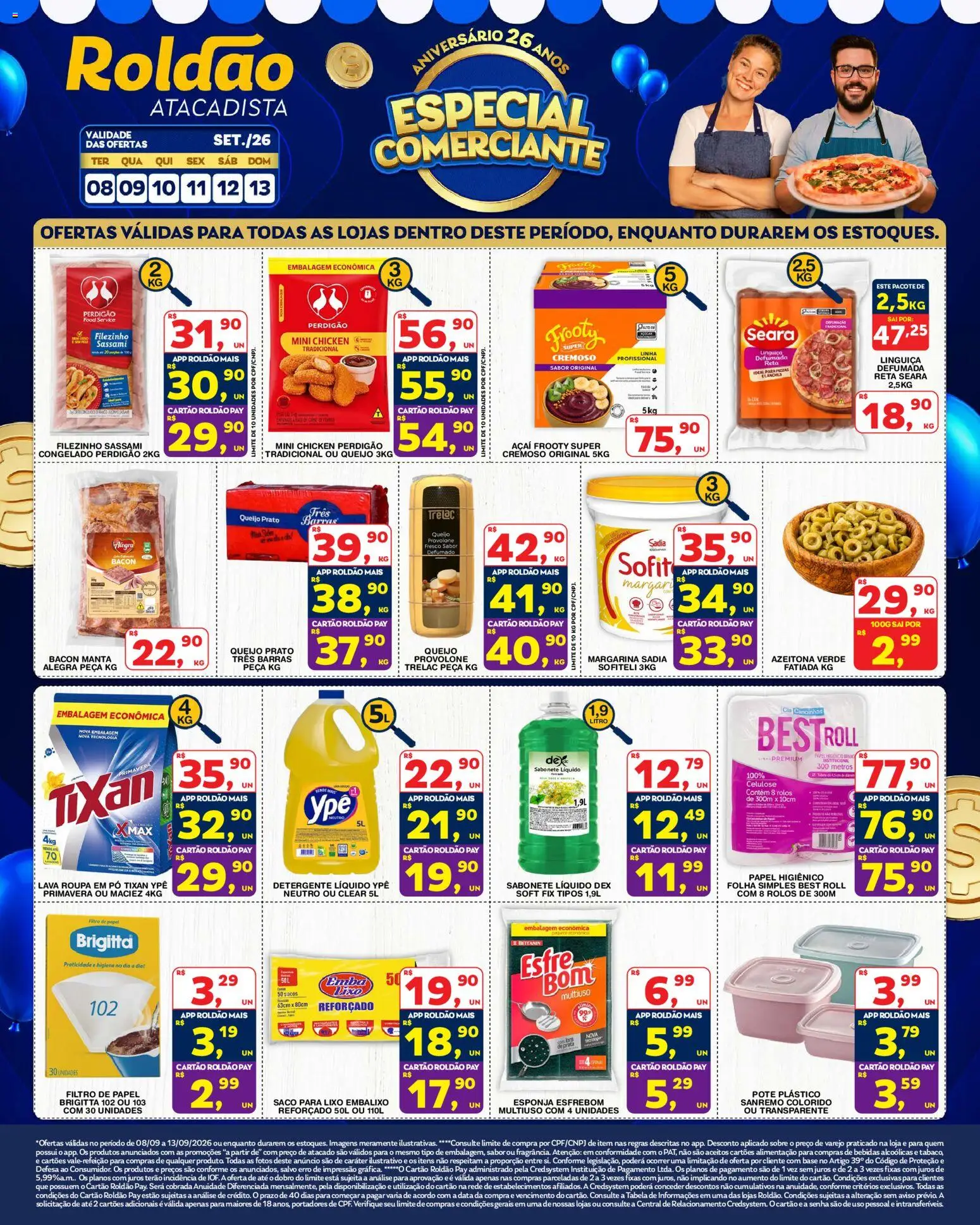Roldão Folheto - válido de 08/09/2026 | Página: 2 | Produtos: Pó, Linguiça, Sabonete, Açaí