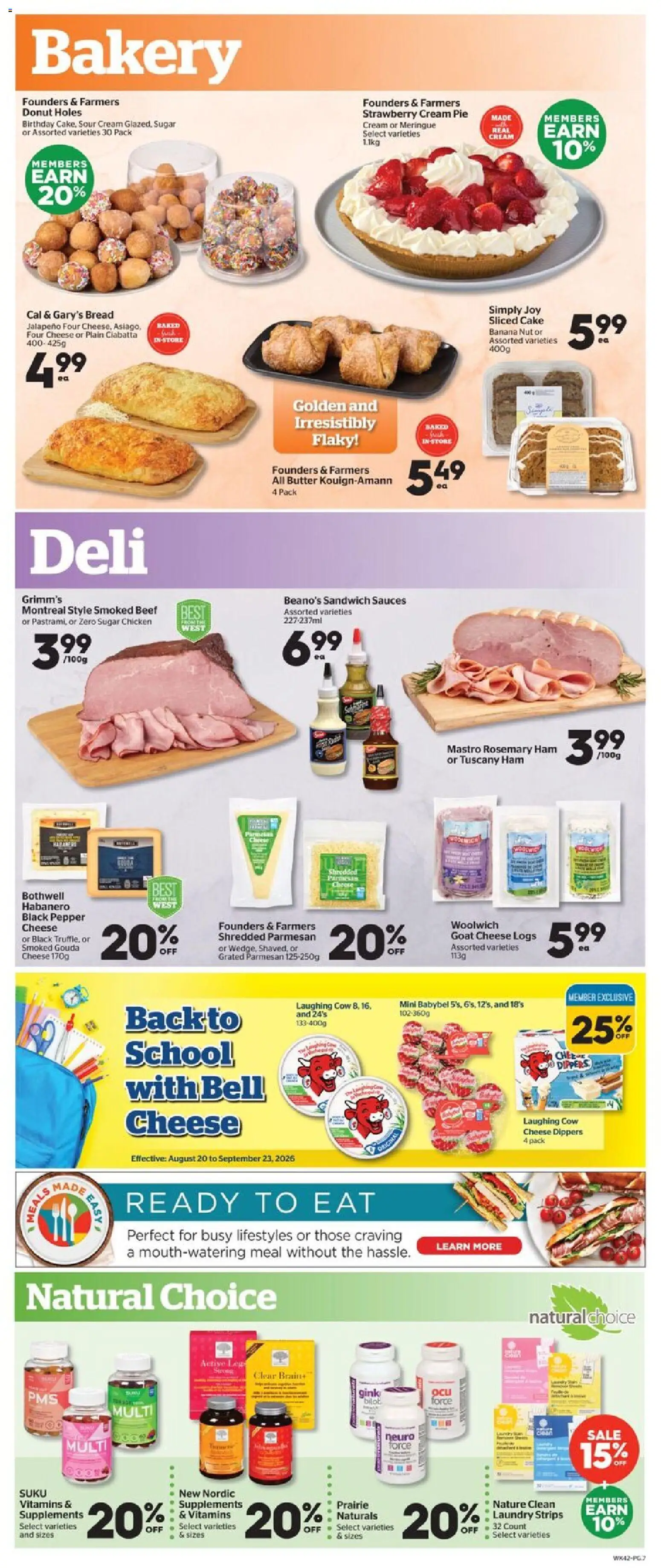 Calgary Co-op flyer valid from Aug 20, 2026 | Page: 7 | Products: Gouda, Strips, Bread, Chicken