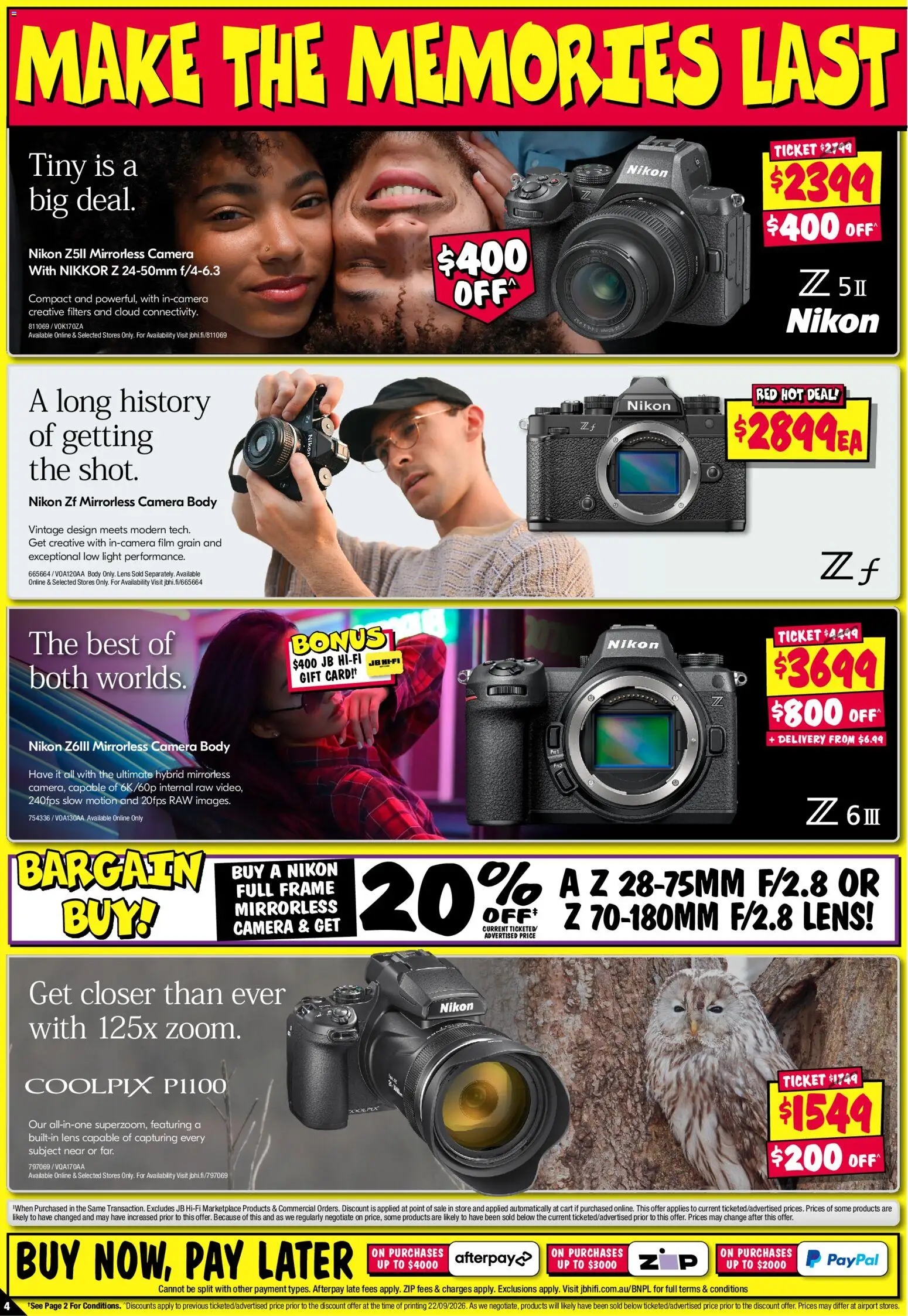 JB Hi-Fi catalogue - valid from 01/10/2026 | Page: 4 | Products: Light, Cart, Camera