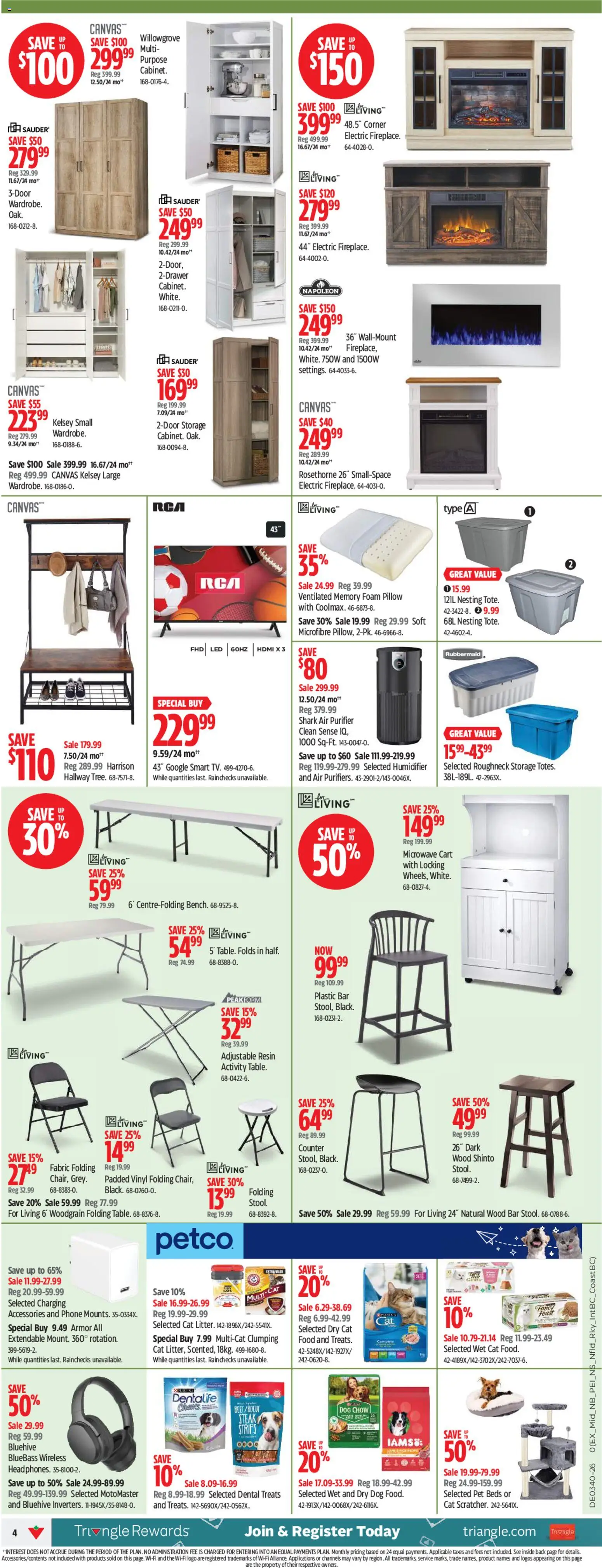 Canadian Tire flyer valid from Oct 1, 2026 | Page: 4 | Products: Phone, Foam, Strips, Pillow