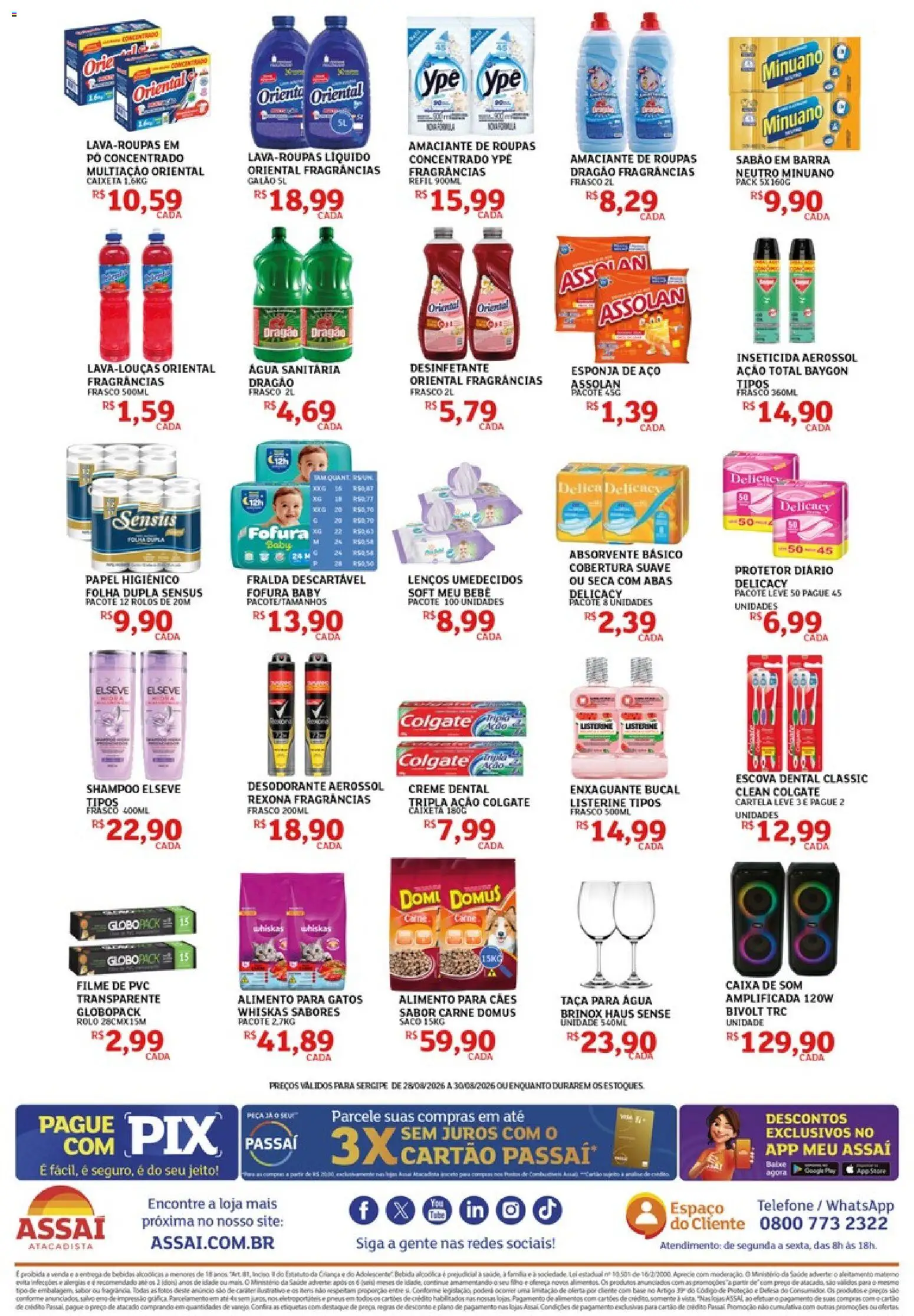 Assaí Atacadista Folheto - válido de 28/08/2026 | Página: 4 | Produtos: filme de PVC, Enxaguante bucal, Base, Amaciante