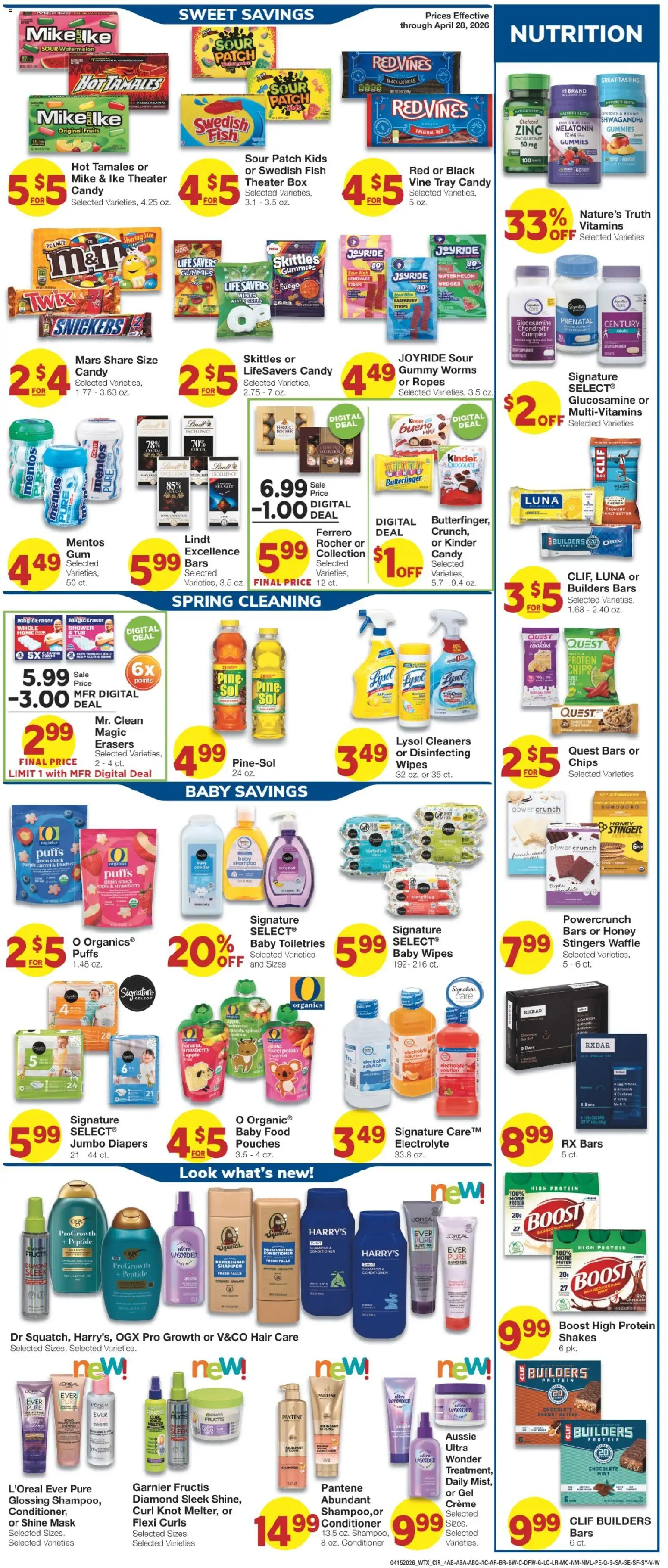 United Supermarkets Weekly Ad - valid from 15.04.2026 | Page: 4 | Products: Melatonin, Powder, Butter, Fruits