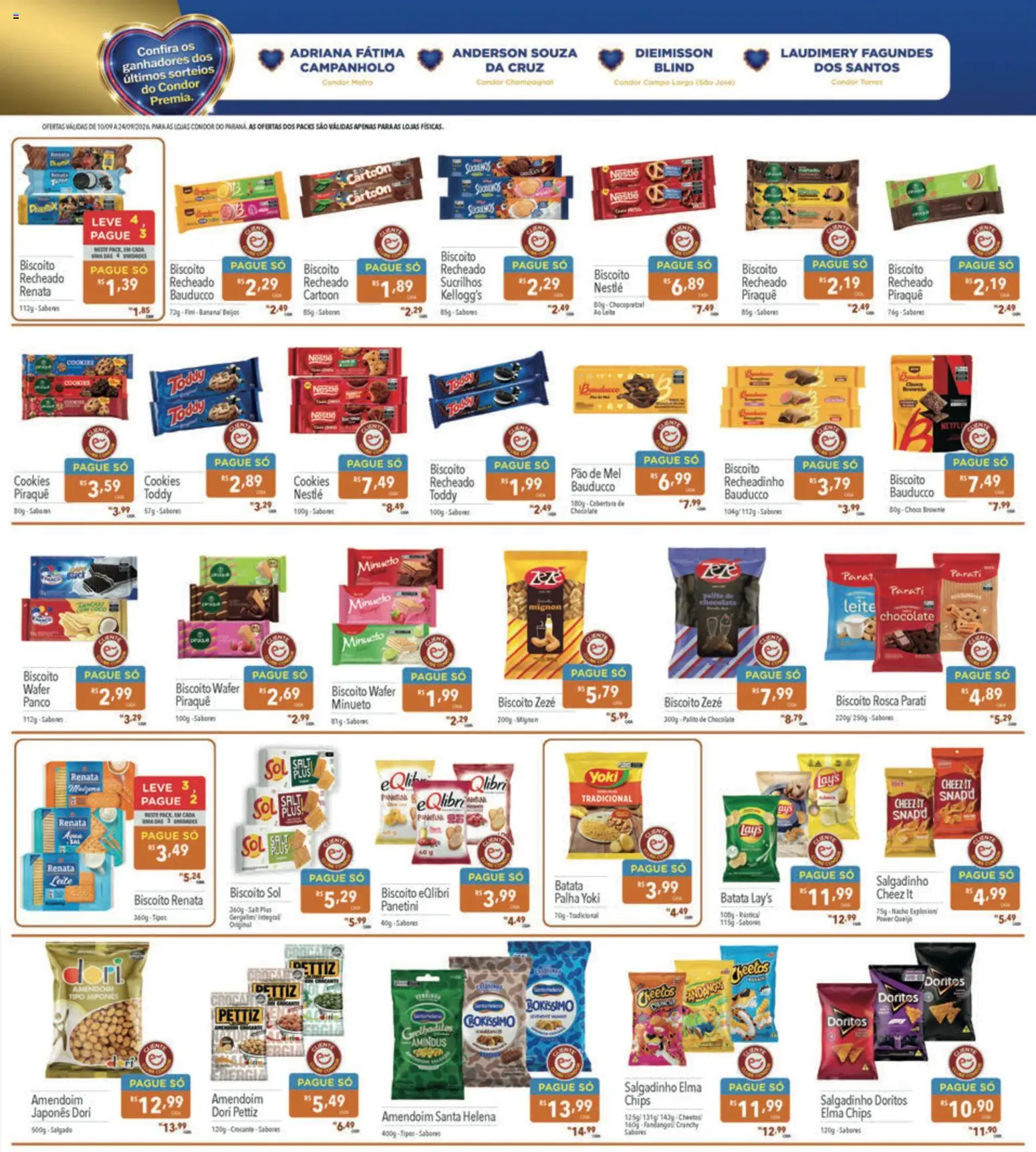 Supermercados Condor Folheto - válido de 10/09/2026 | Página: 5 | Produtos: Biscoito, Pão, Sucrilhos, Cookies