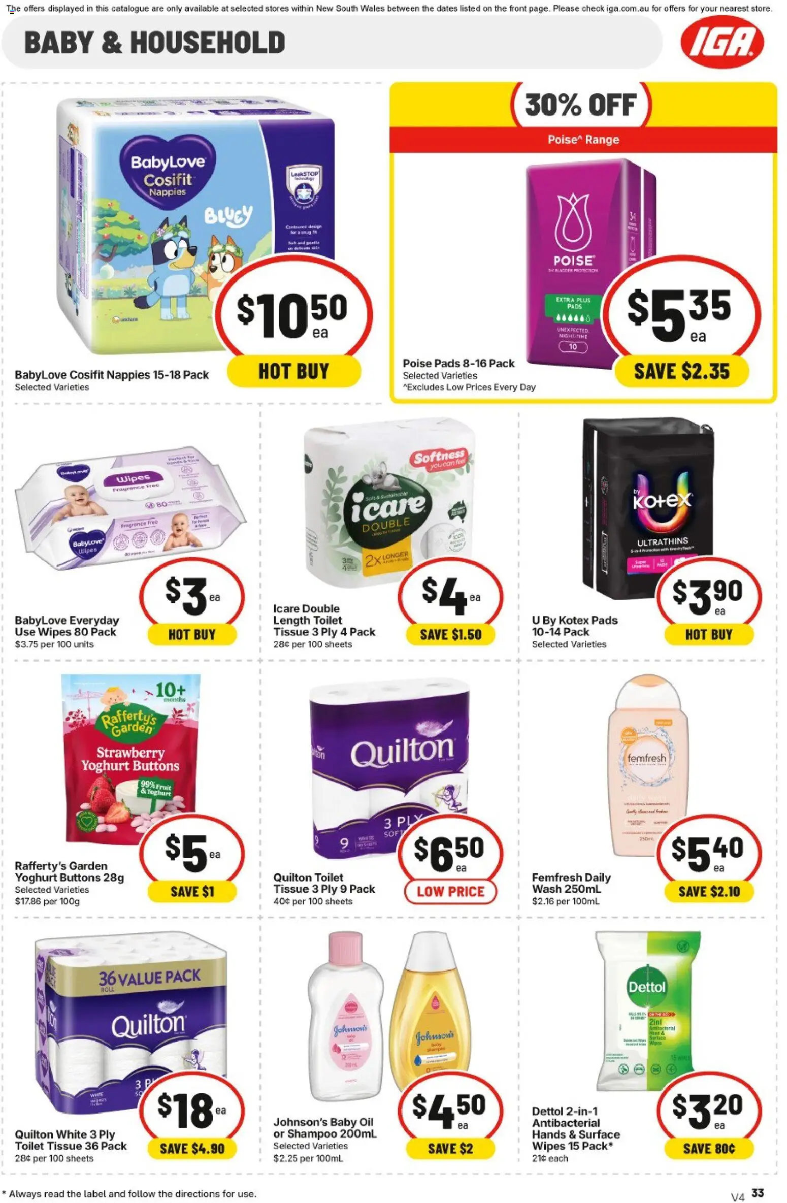 IGA catalogue - valid from 30/09/2026 | Page: 38 | Products: Household, Fragrance, Shampoo, Nappies
