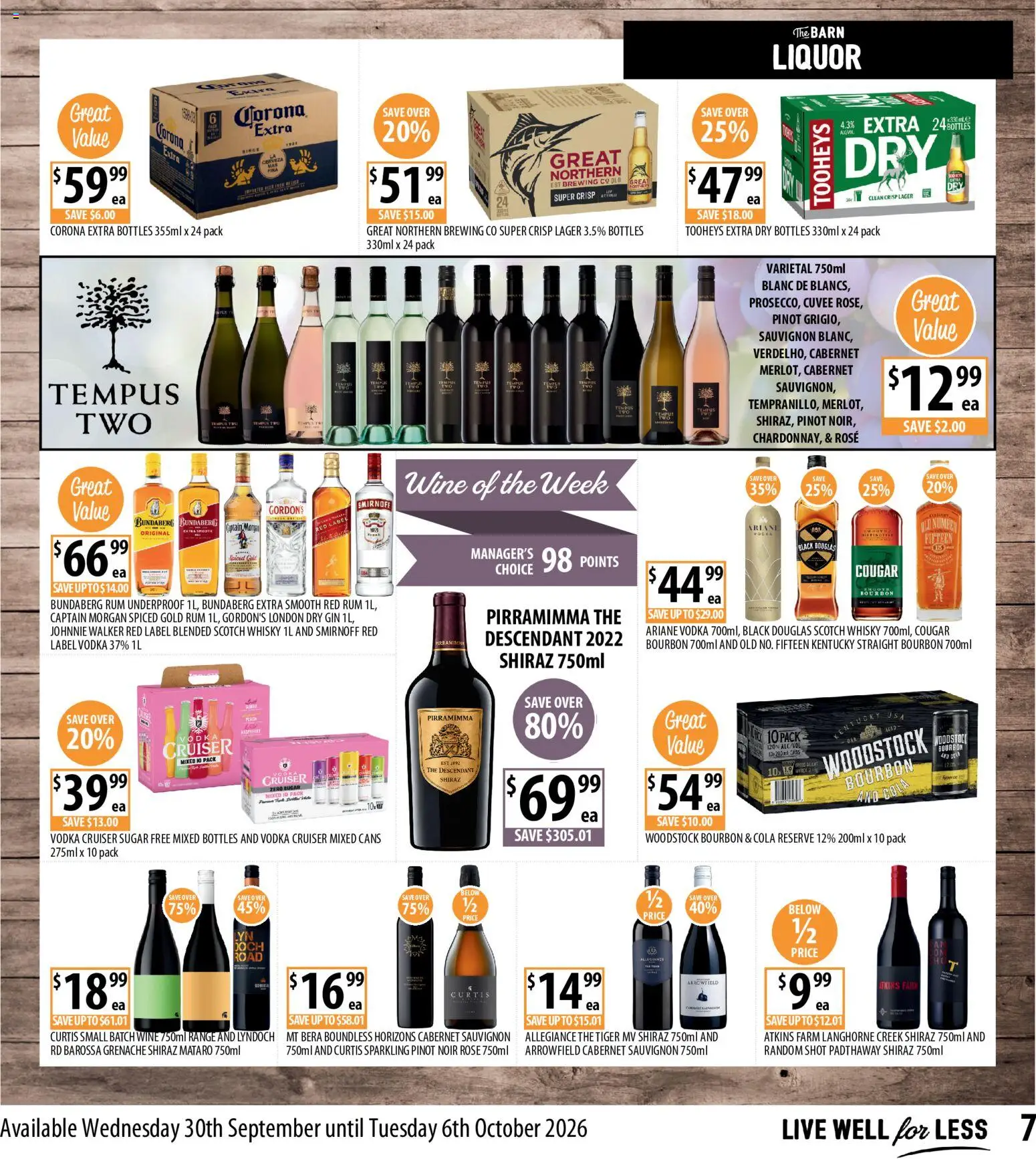 Supabarn catalogue - valid from 30/09/2026 | Page: 7 | Products: Scotch whisky, Bourbon, Vodka, Peach