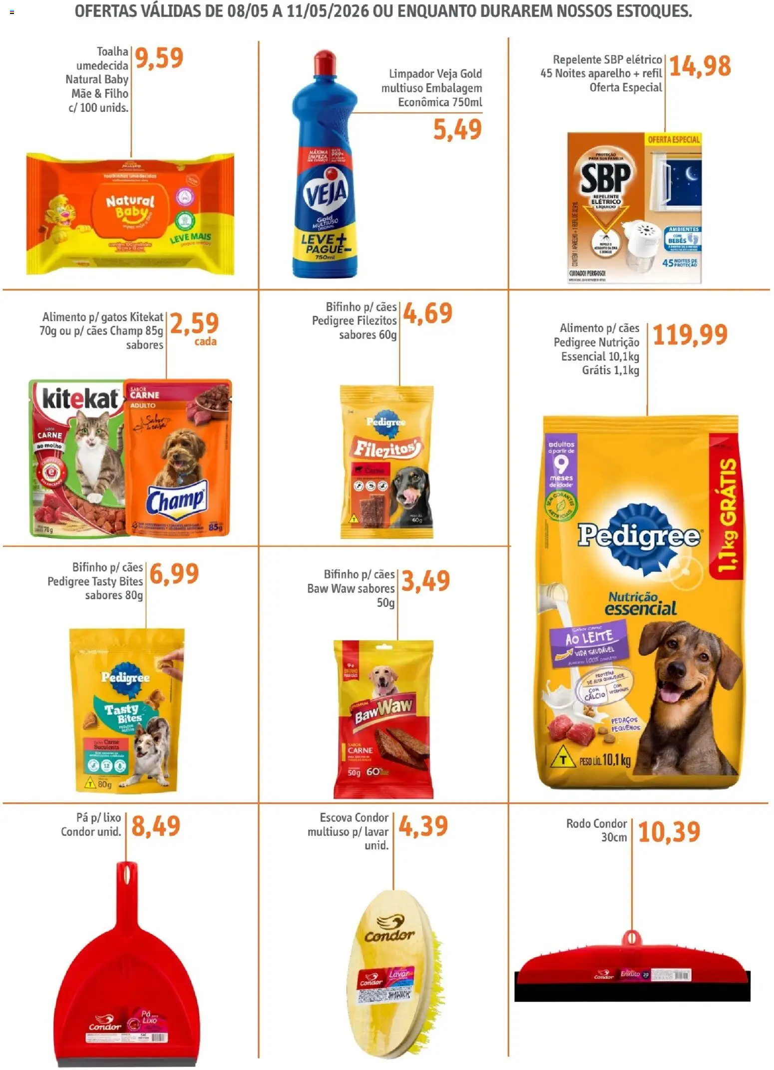Sonda Folheto - válido de 08.05.2026 | Página: 5 | Produtos: Leite, Carne, Toalha umedecida, Rodo