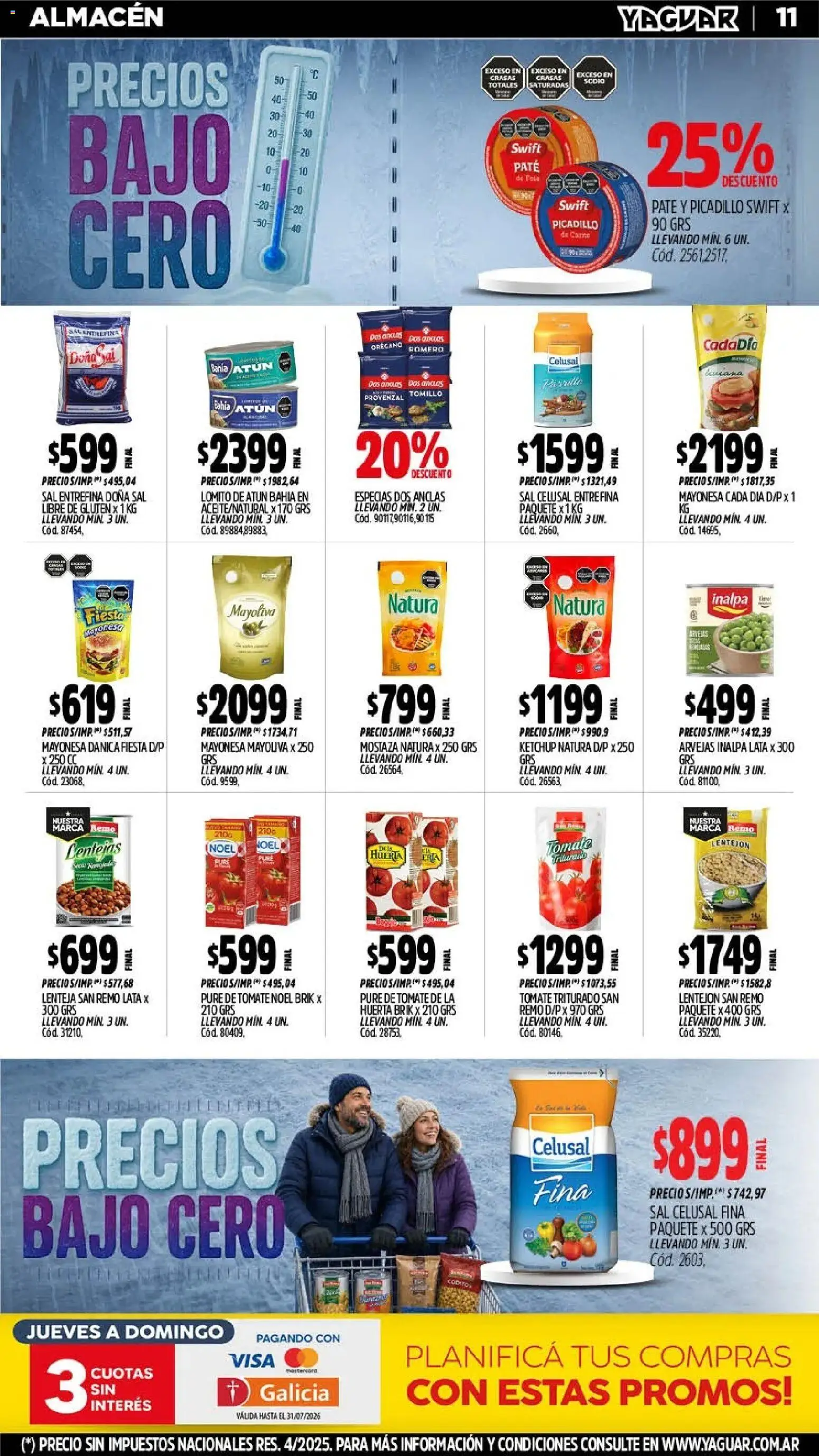 Yaguar - Oferta Semanal Chaco │ válido desde el 20/07/2026 | Página: 11 | Productos: Ketchup, Sal, Pure de Tomate, Orégano