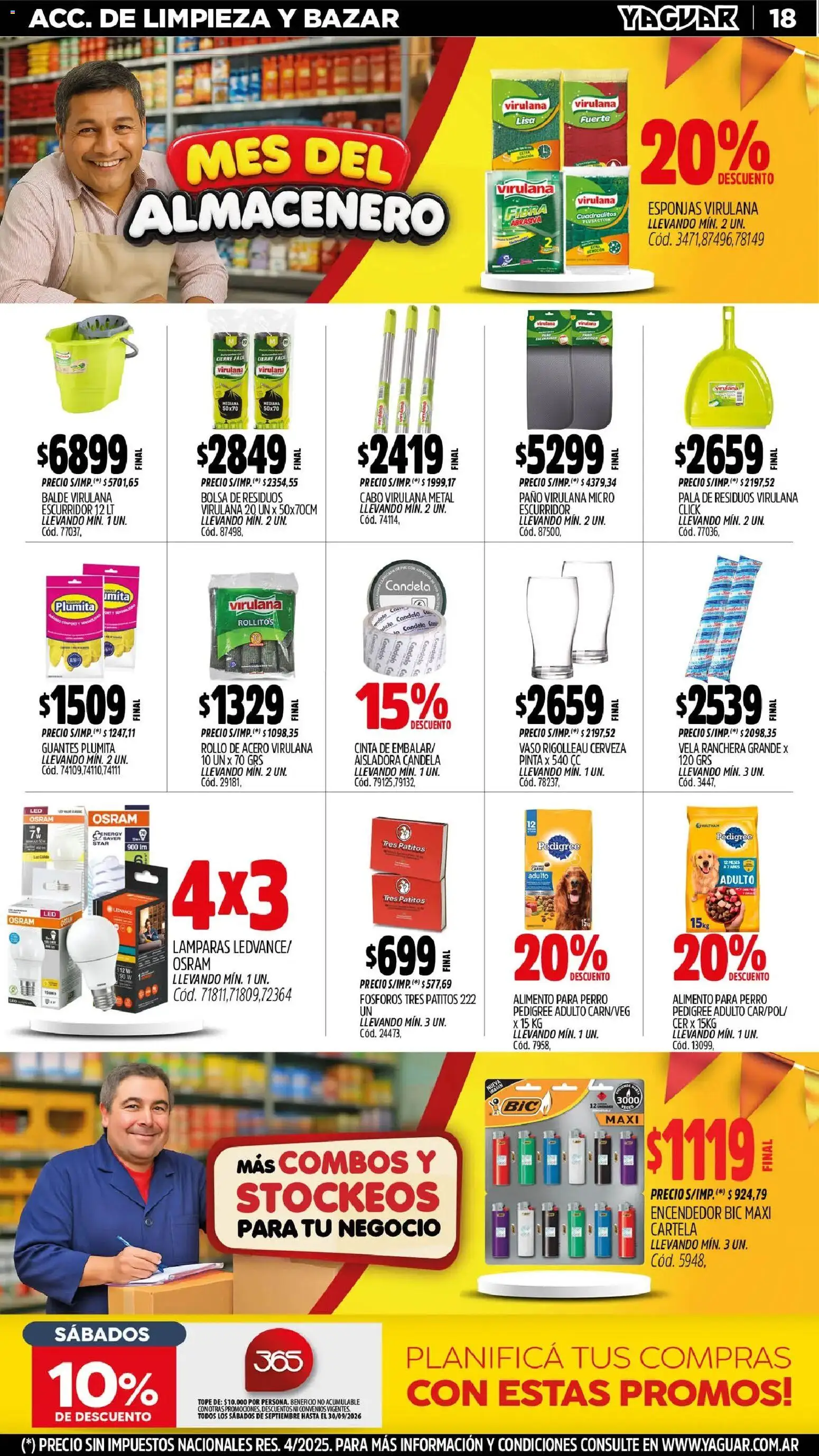 Yaguar - Oferta Semanal Mendoza │ válido desde el 31/08/2026 | Página: 18 | Productos: Encendedor, Pala, Esponjas, Cerveza