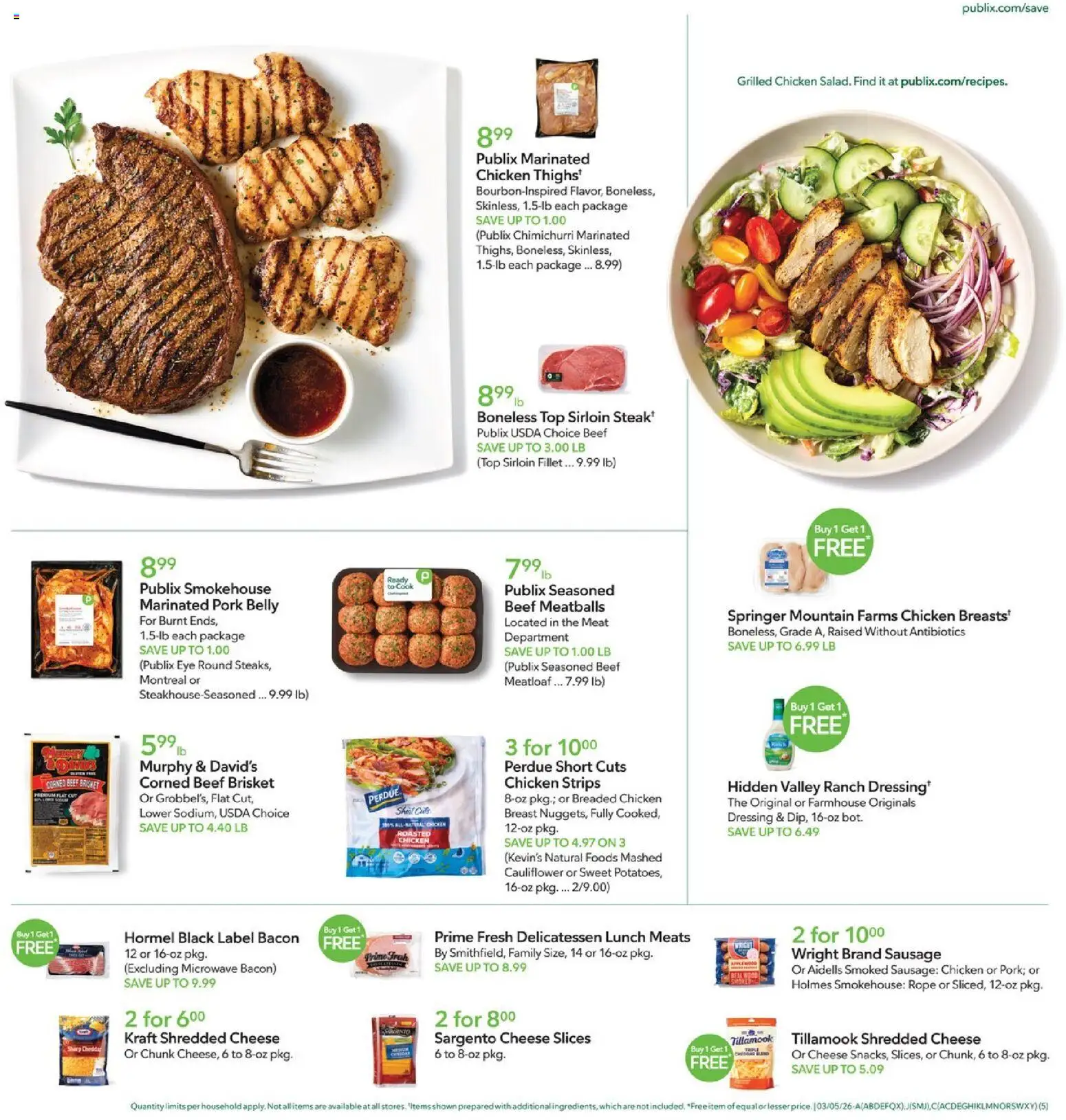 Publix Weekly Ad - valid from 04.03.2026 | Page: 5 | Products: Microwave, Pork, Beef, Sausage