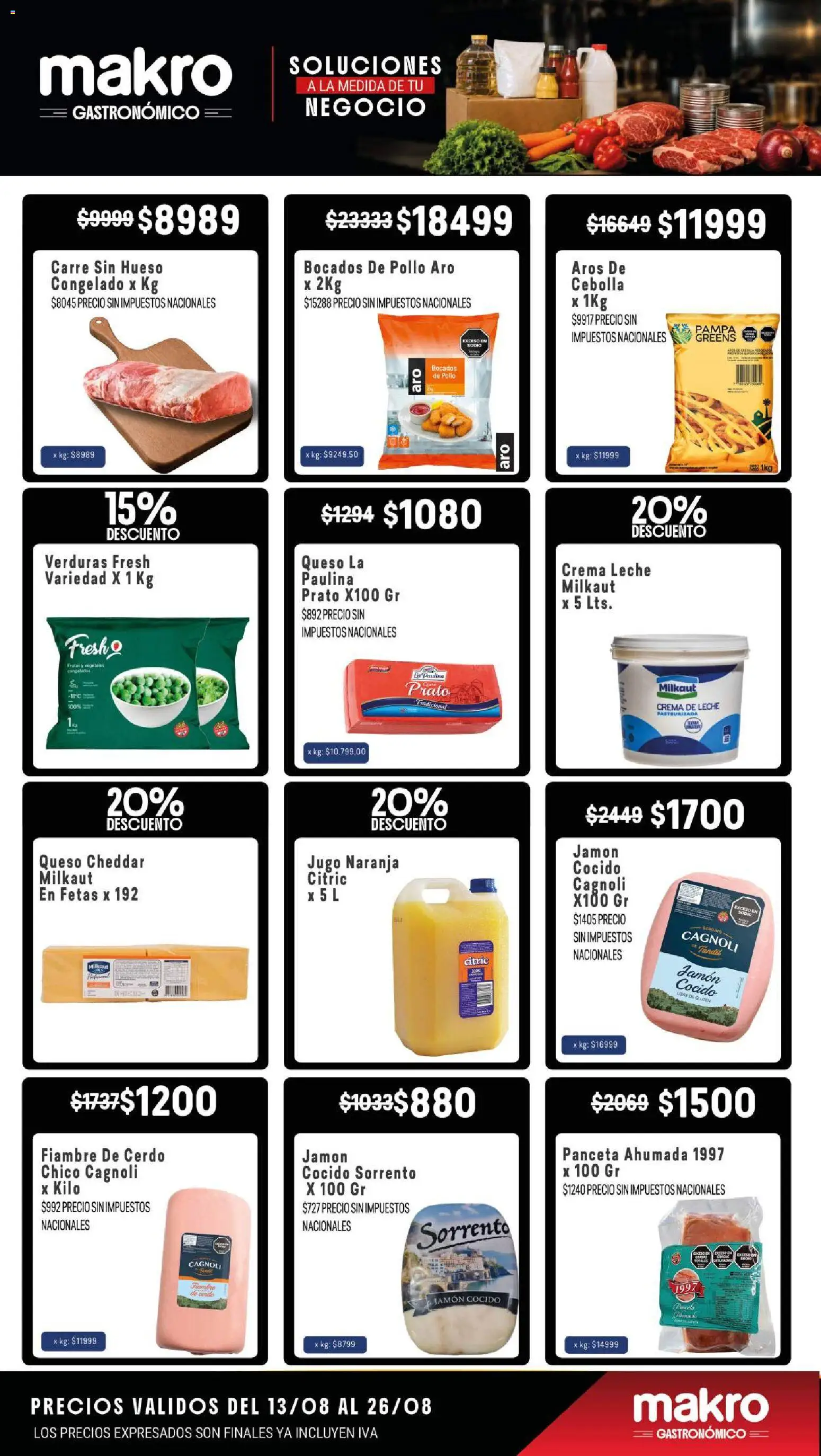 Makro semana de la gastronomía │ válido desde el 13/08/2026 | Página: 2 | Productos: Crema de leche, Jamón, Jugo, Crema