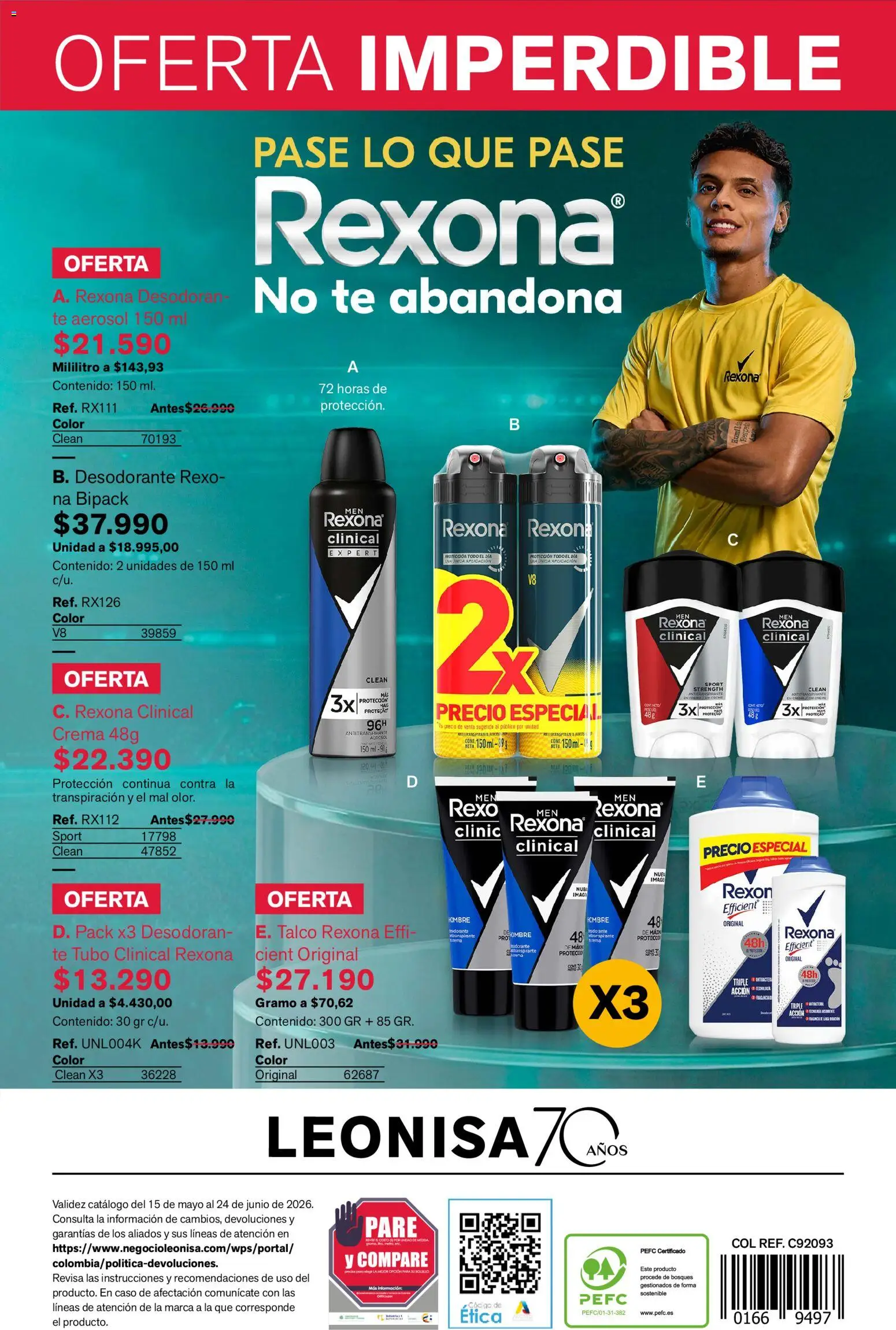 Leonisa revista - valida desde el 15.05.2026 | Página: 102 | Productos: Té, Crema, Caso, Antitranspirante