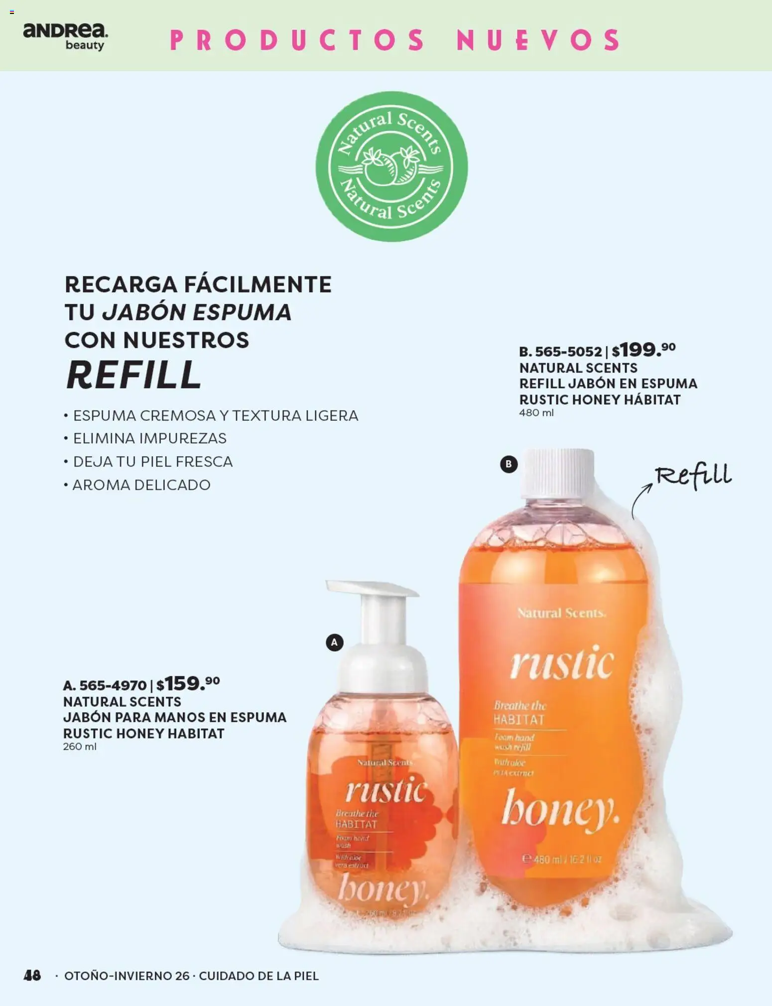 Nuevas ofertas de Andrea válidas en toda la República Mexicana desde el 23/08/2026. ¡Encuentra las mejores ofertas en Andrea catálogo Beauty! | Página: 48 | Productos: Espuma, Jabón