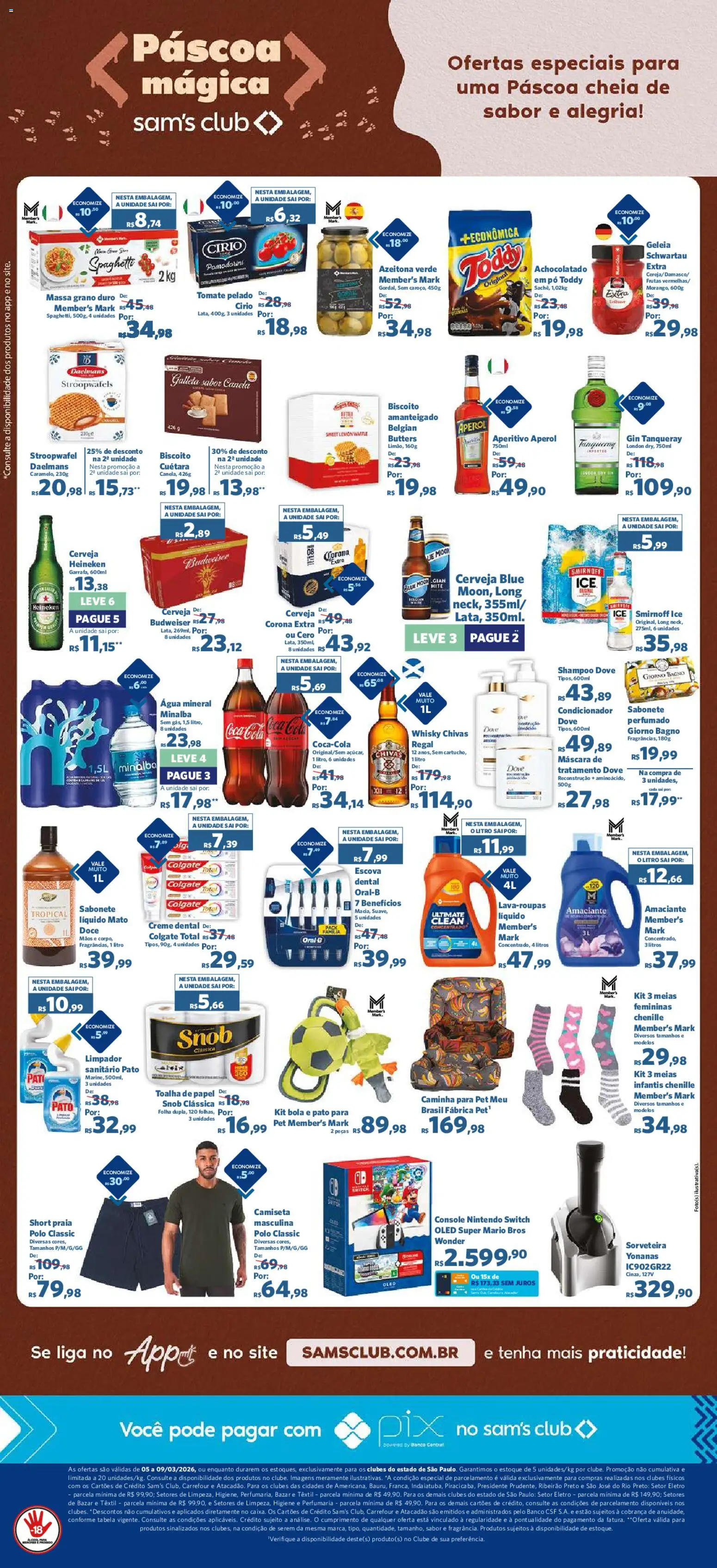 Sam's Club Folheto - válido de 05.03.2026 | Página: 2 | Produtos: Gin, Meias, Dove, Canela