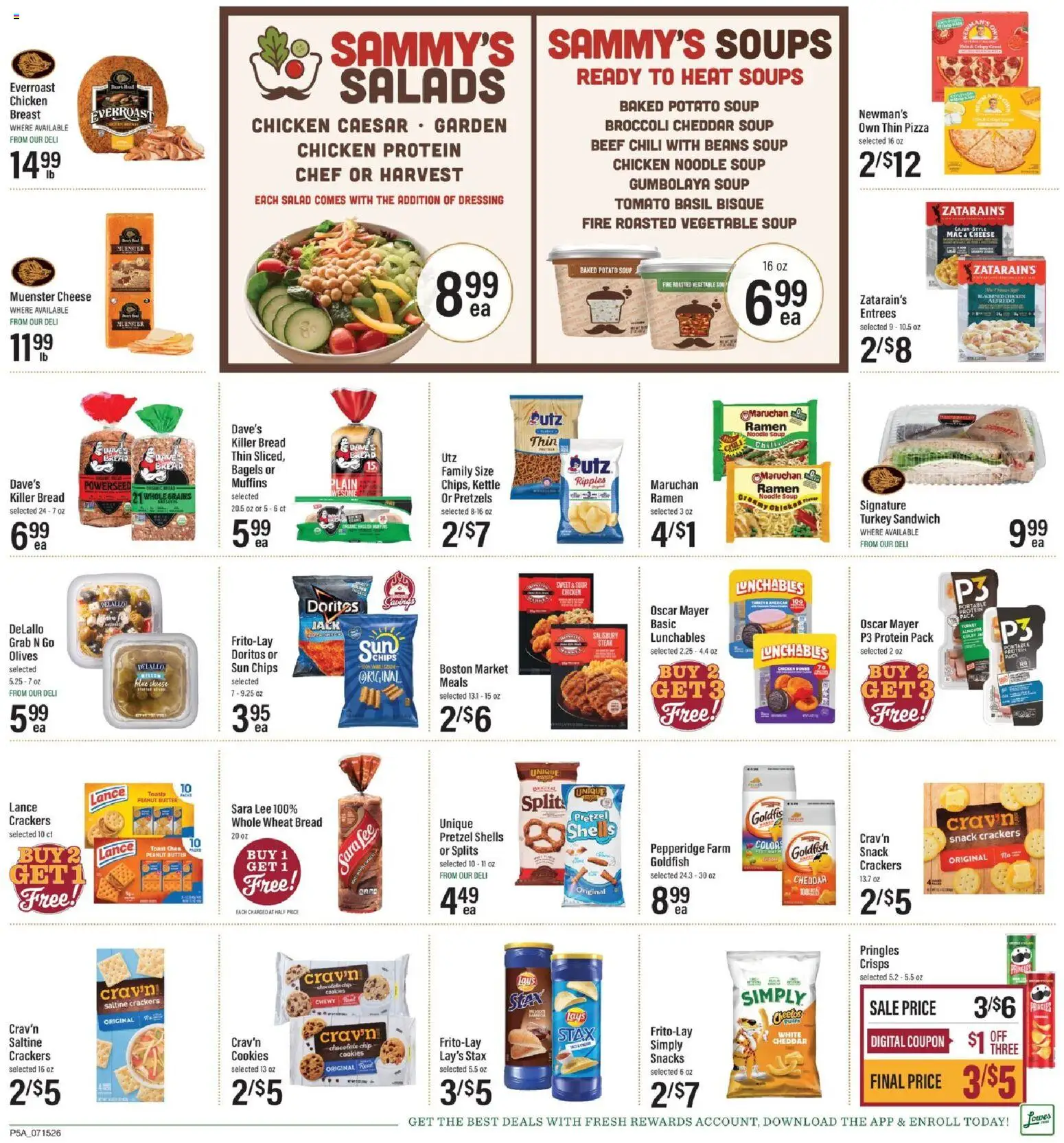 Lowes Foods Weekly Ad - valid from 07/15/2026 | Page: 8 | Products: Broccoli, Bread, Chocolate, Chips