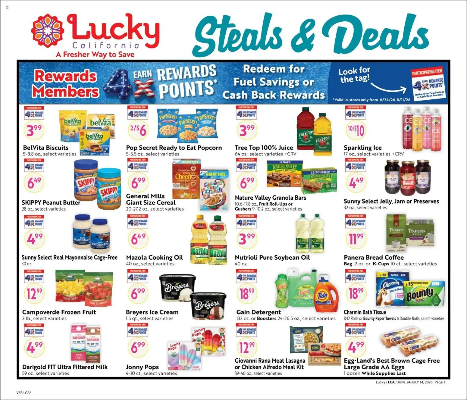 Lucky Supermarkets Big Book of Savings - valid from 06/24/2026 | Page: 1 | Products: Bath, Butter, Juice, Detergent