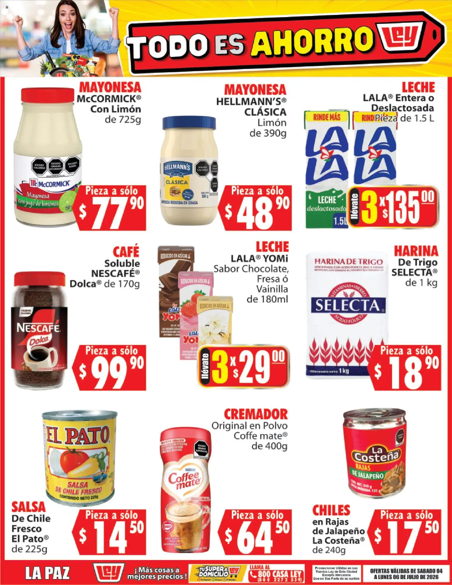 Nuevas ofertas de Casa Ley válidas en toda la República Mexicana desde el 04/07/2026. ¡Encuentra las mejores ofertas en Casa Ley folleto Todo es ahorro! | Página: 2 | Productos: Fresa, Harina, Azúcar, Polvo
