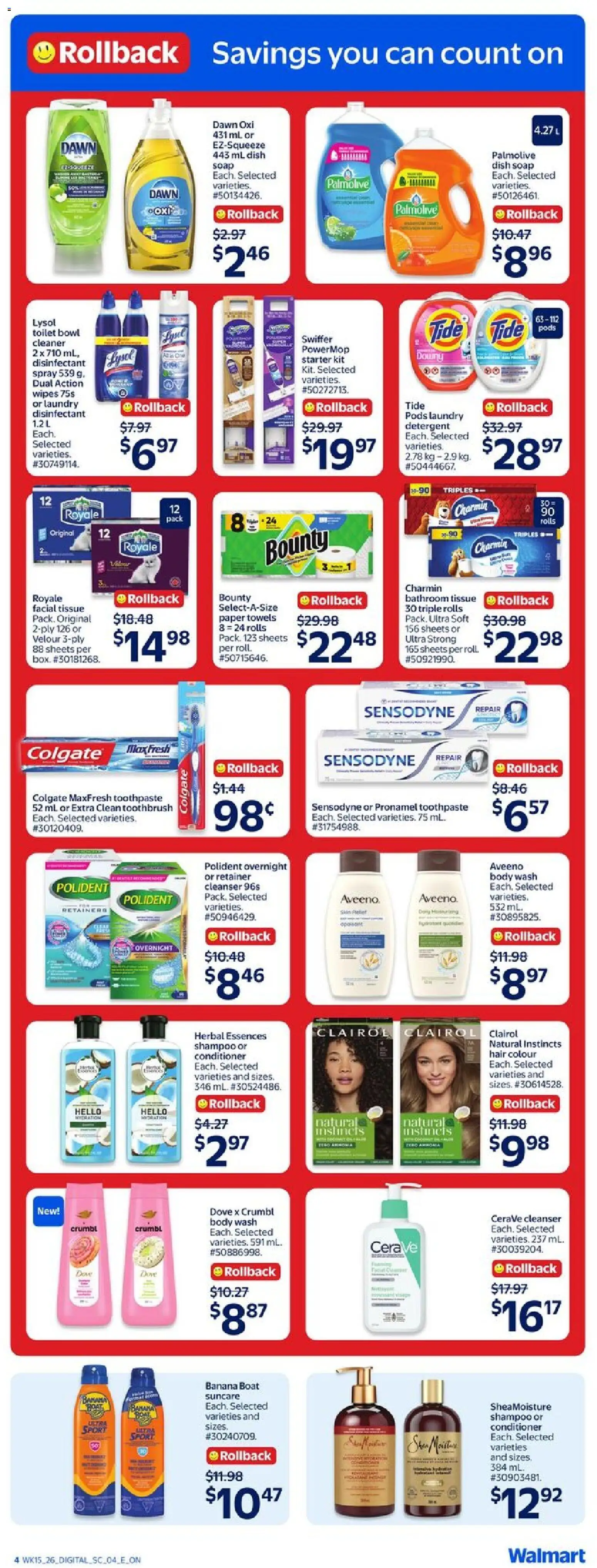 Walmart flyer valid from 07.05.2026 | Page: 7 | Products: Shampoo, Conditioner, Body wash, Detergent