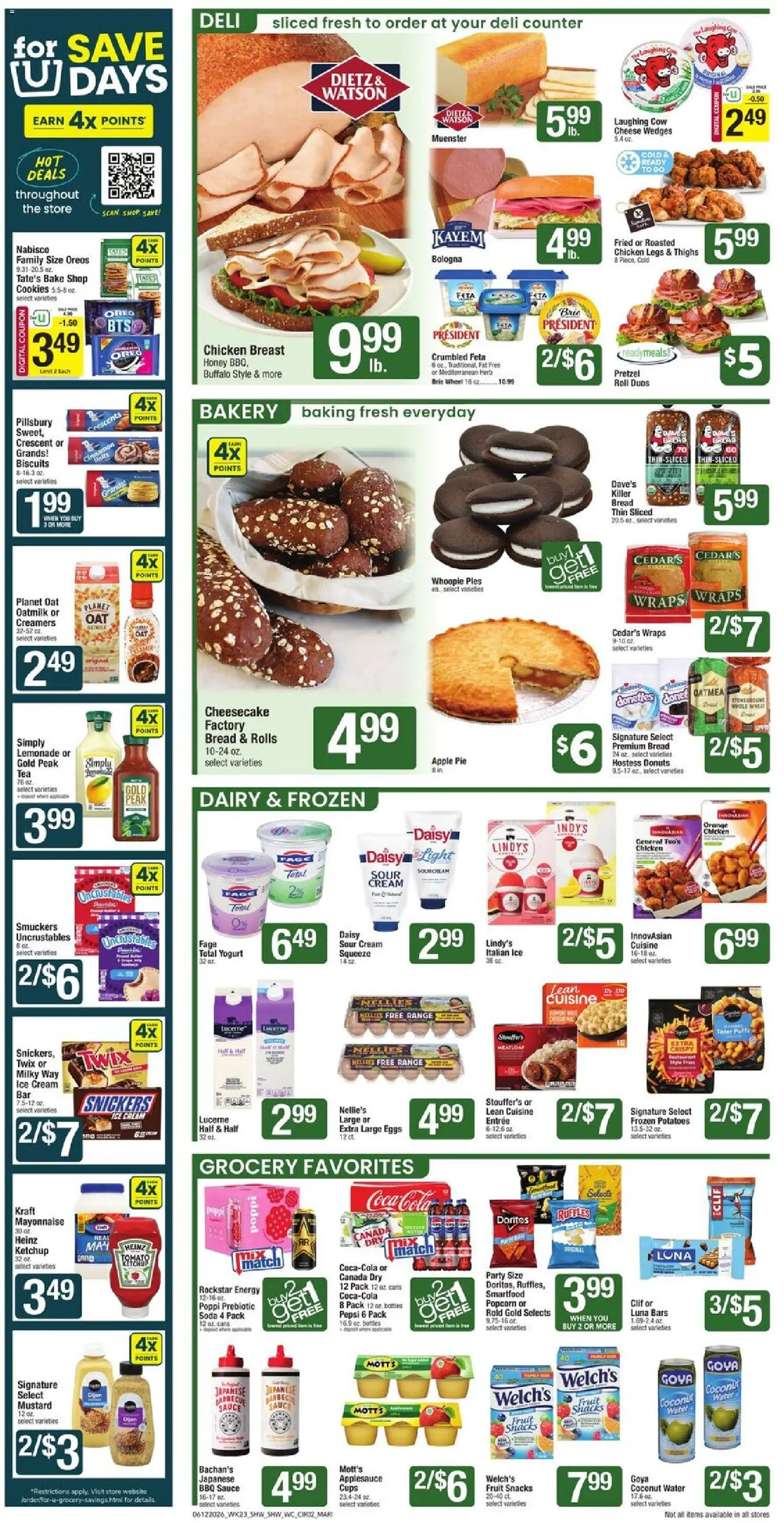 Shaw's Weekly Ad - valid from 12.06.2026 | Page: 2 | Products: Bakery, Cheese, Ketchup, Cream