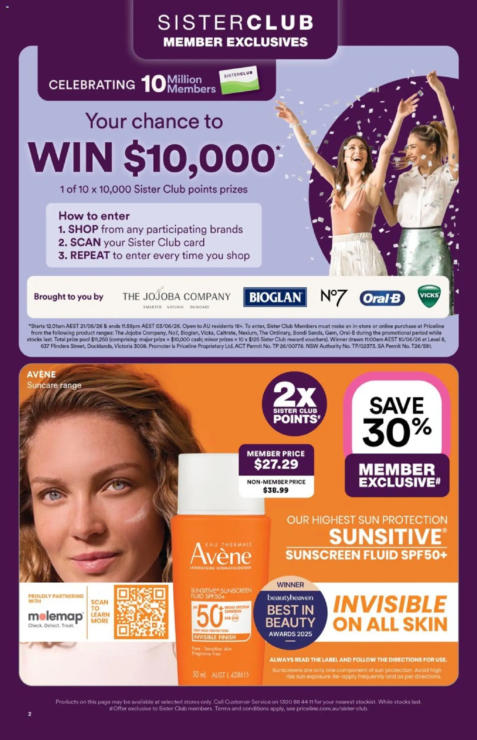 Priceline Pharmacy catalogue - valid from 20.05.2026 | Page: 2 | Products: Fragrance, Sunscreen, Sun protection, Sensitive skin