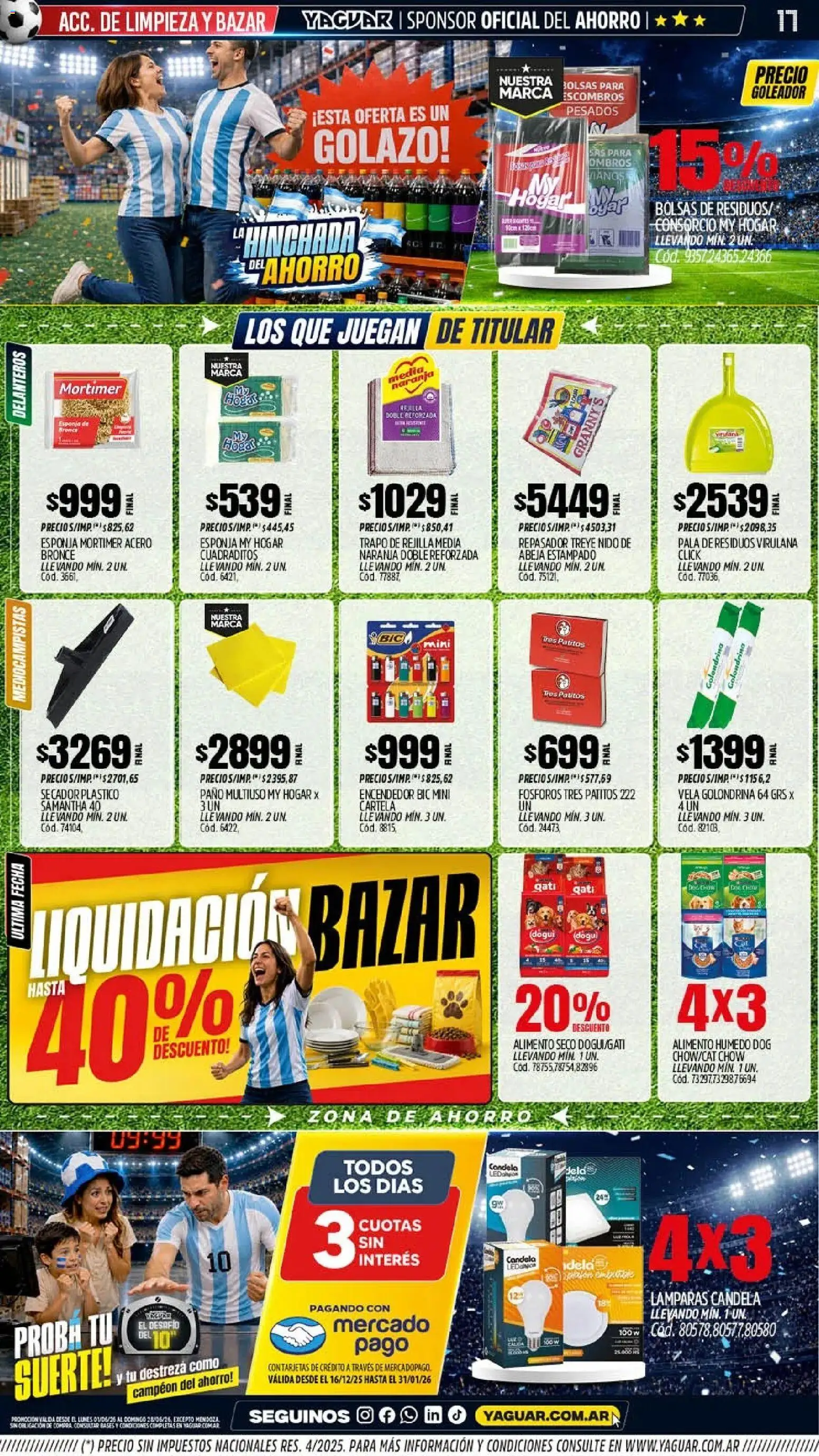 Yaguar - Oferta Semanal General Roca │ válido desde el 01.06.2026 | Página: 17 | Productos: Vela, Rejilla, Repasador, Esponja