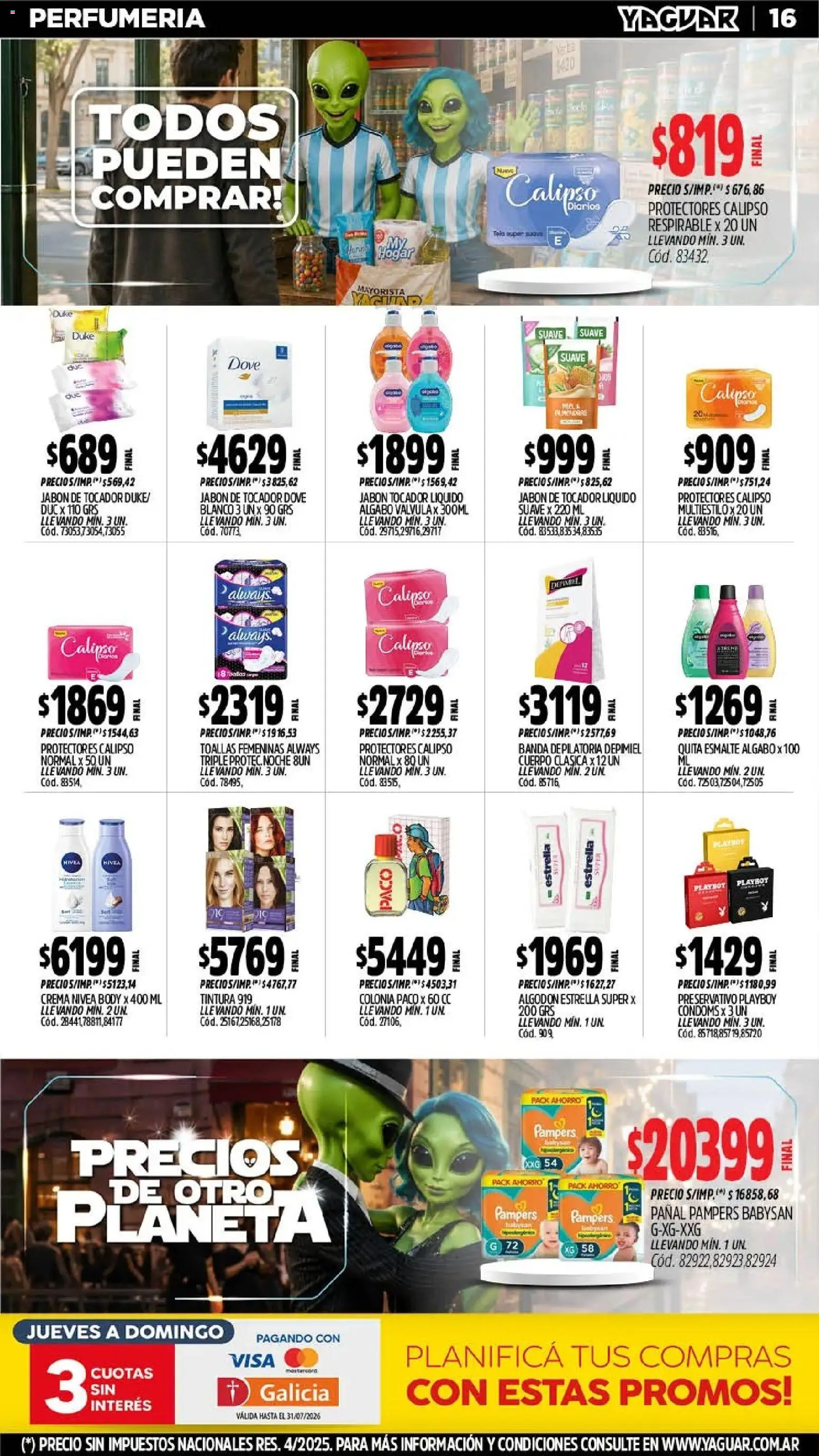 Yaguar - Oferta Semanal Misiones │ válido desde el 13/07/2026 | Página: 18 | Productos: Body, Toallas, Tintura, Jabón