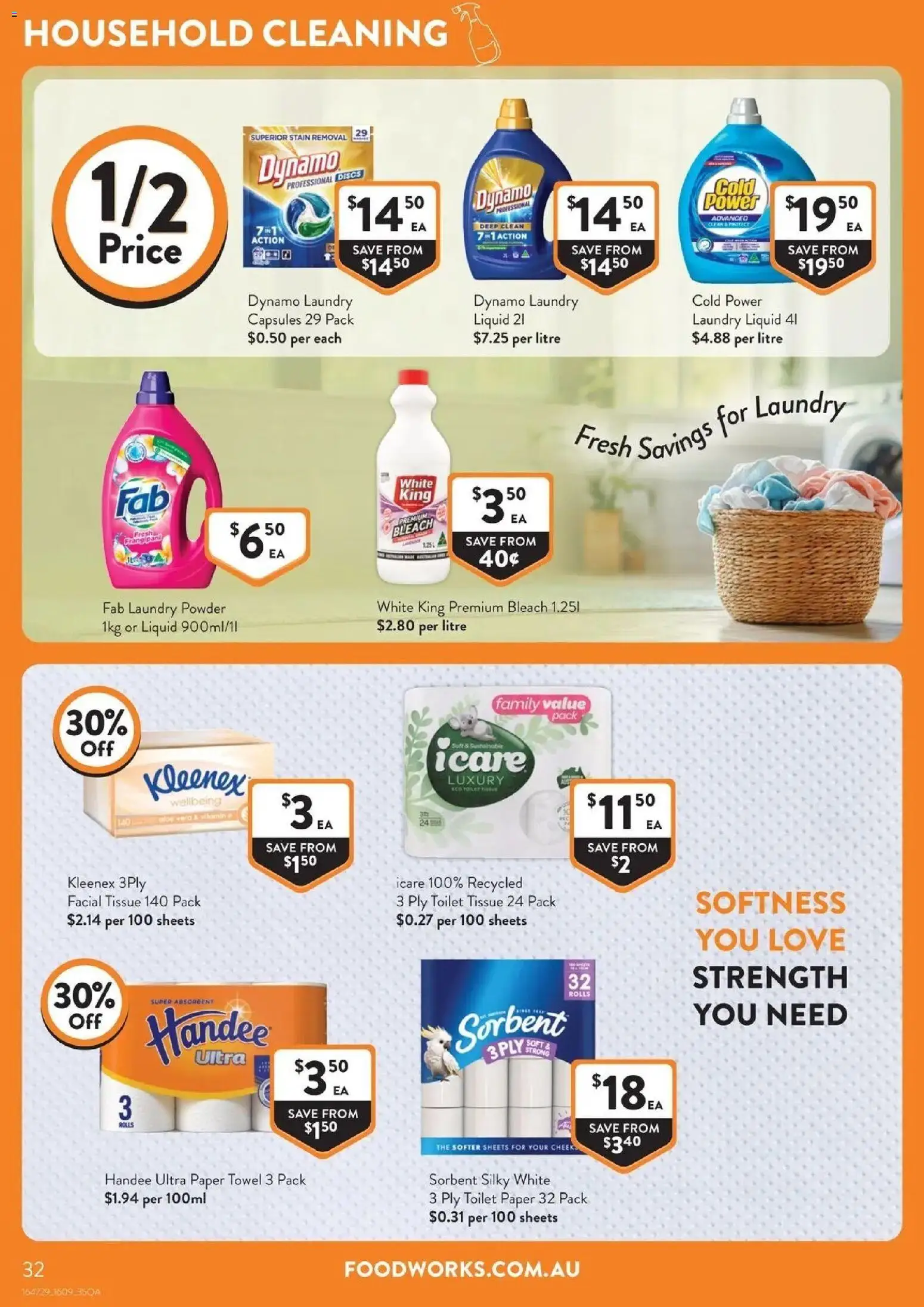 Foodworks catalogue - valid from 16/09/2026 | Page: 32 | Products: Household, Powder, Toilet paper, Laundry