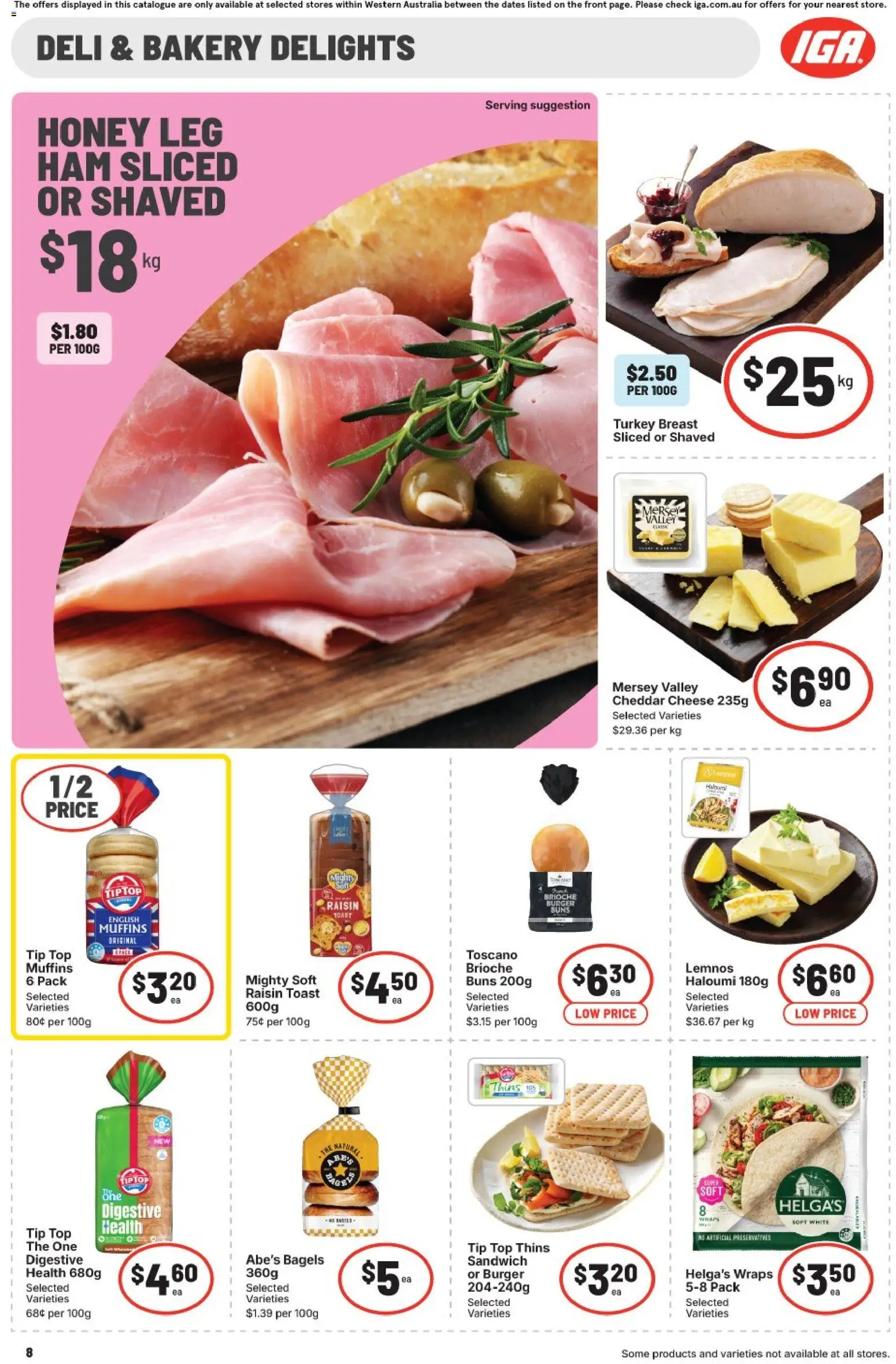 IGA catalogue - valid from 27.05.2026 | Page: 8 | Products: Bagels, Muffins, Turkey, Bakery
