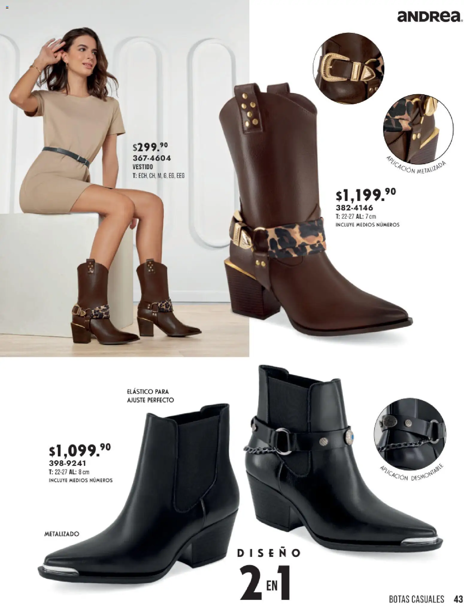Nuevas ofertas de Andrea válidas en toda la República Mexicana desde el 23/08/2026. ¡Encuentra las mejores ofertas en Andrea catálogo Otoño Invierno! | Página: 43