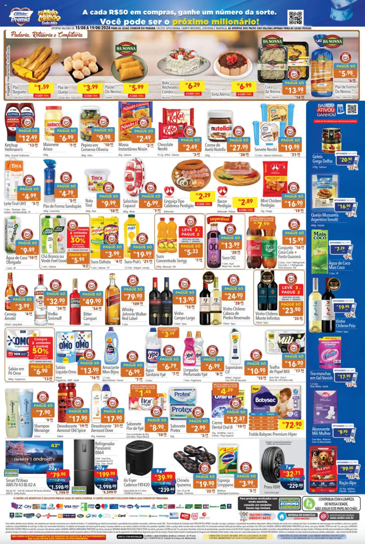 Supermercados Condor Folheto - válido de 15/08/2026 | Página: 2 | Produtos: Coco, Cama, Vinho, Saponáceo