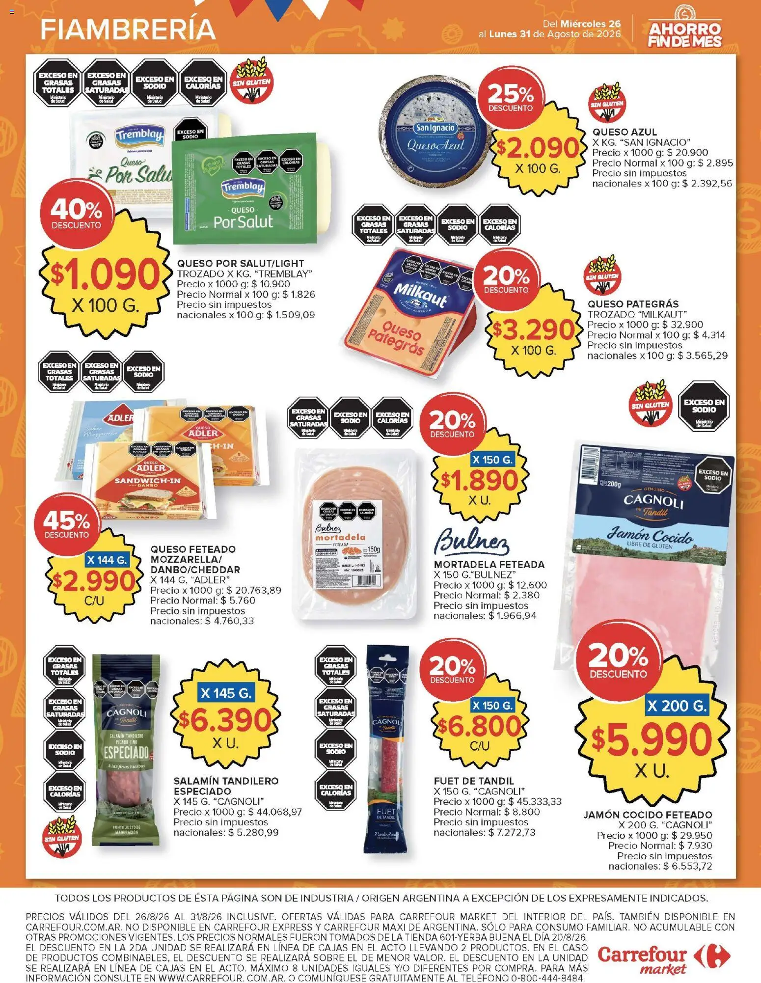 Carrefour Market catálogo │ válido desde el 26/08/2026 | Página: 4 | Productos: Hierbas, Teléfono, Sobre, Mortadela