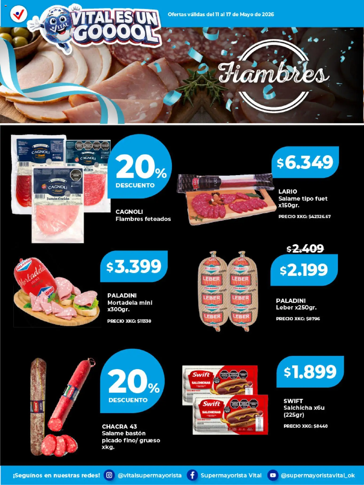 Vital Ofertas Especial de frescos  │ válido desde el 11.05.2026 | Página: 10 | Productos: Jamón cocido, Mortadela, Jamón, Salame