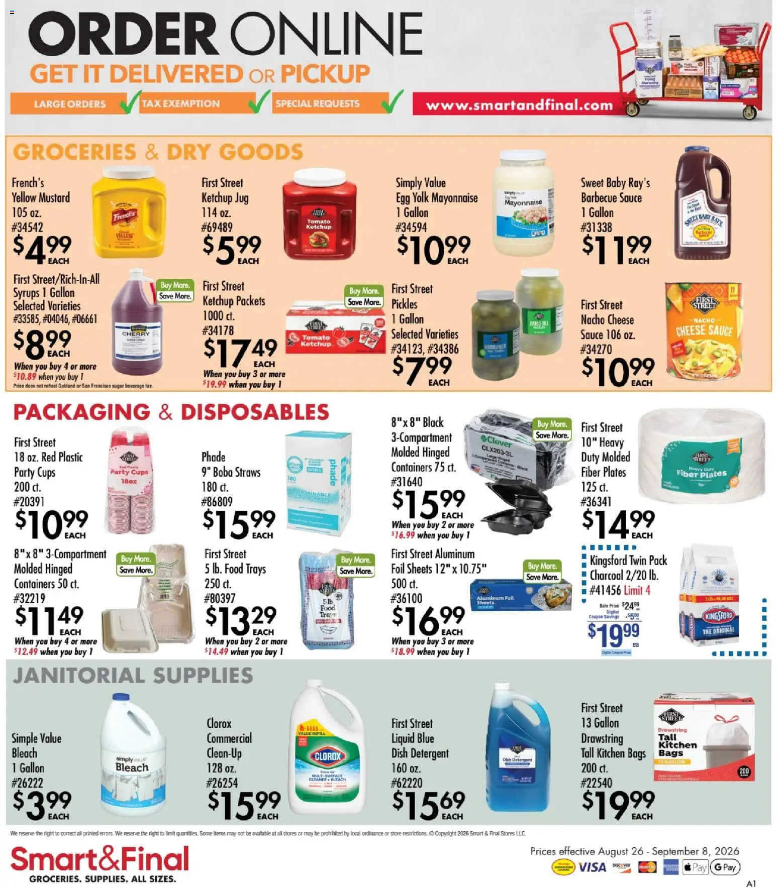 Smart & Final Business & Club - valid from 08/26/2026 | Page: 2 | Products: Cheese, Hamburger, Detergent, Tomato