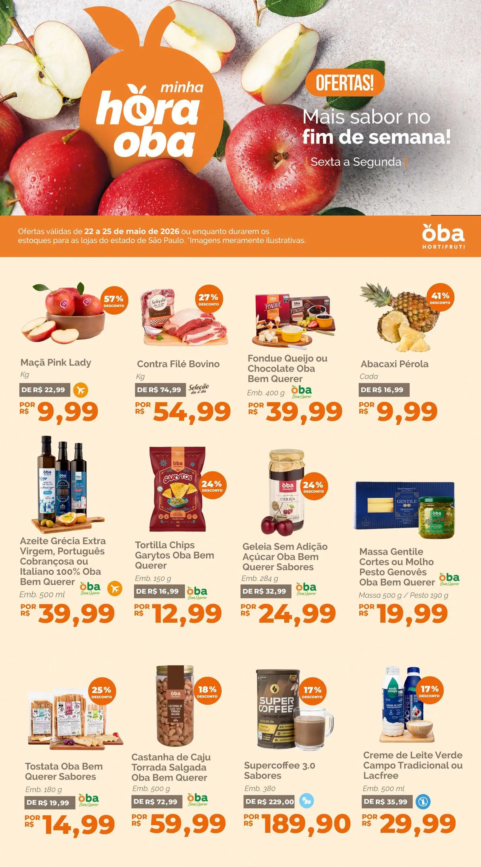 Oba Hortifruti Folheto - válido de 22.05.2026 | Página: 1 | Produtos: Caju, Castanha de caju, Geleia, Creme de leite