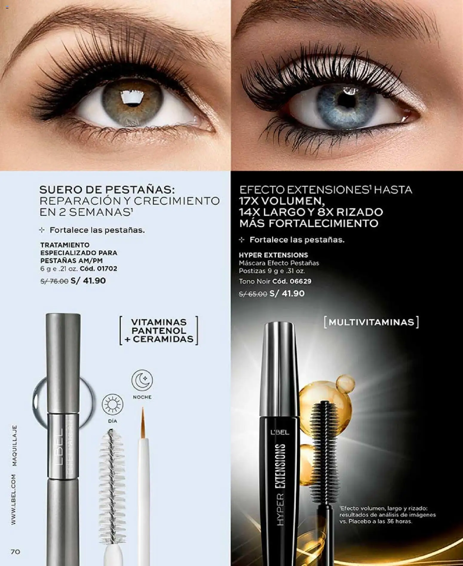 Catálogo L'Bel válido desde 04.04.2026 | Página: 70 | Productos: Máscara, Pestañas postizas, Maquillaje