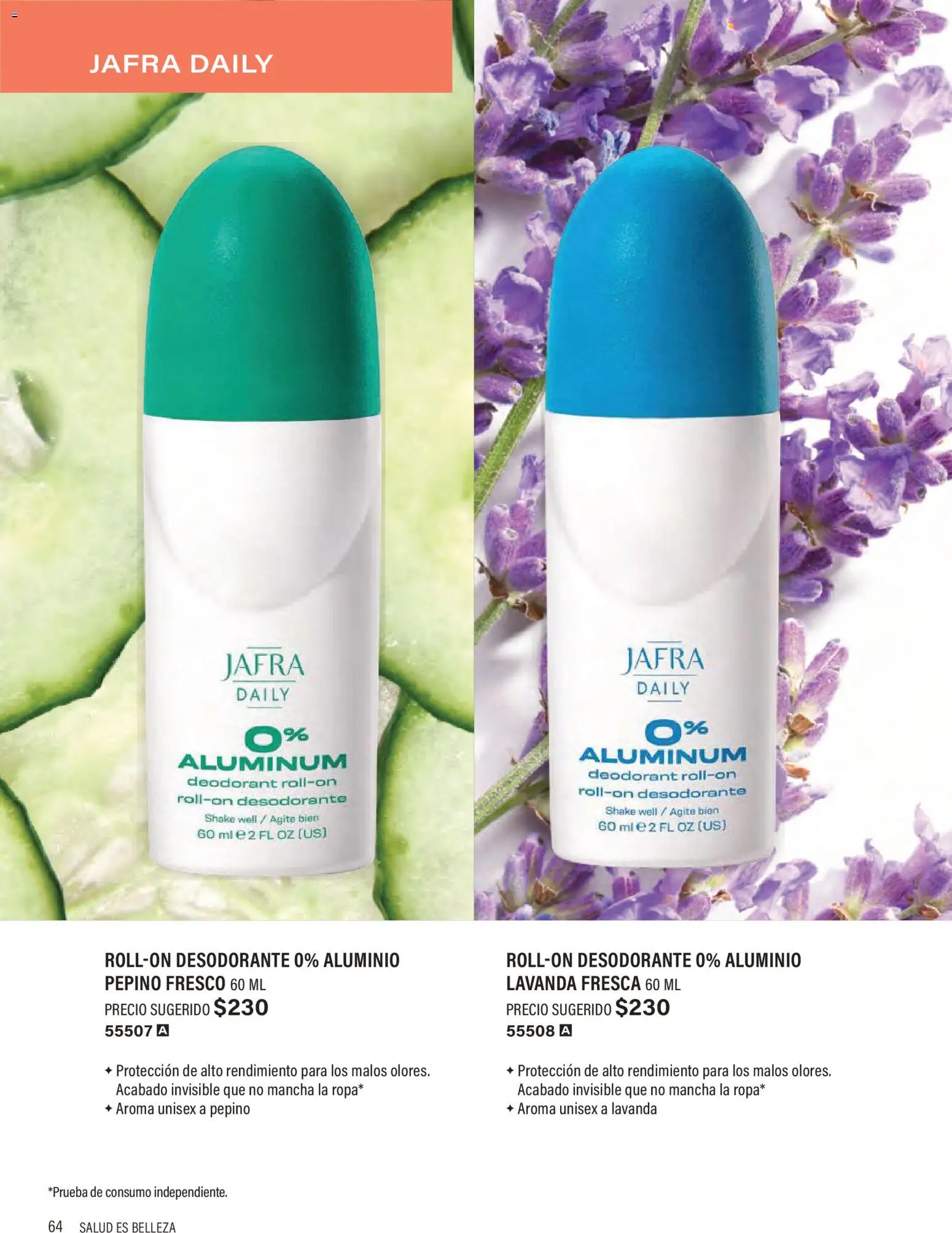 Nuevas ofertas de JAFRA válidas en toda la República Mexicana desde el 01/07/2026. ¡Encuentra las mejores ofertas en JAFRA catálogo Organizador de Ventas! | Página: 64 | Productos: Desodorante