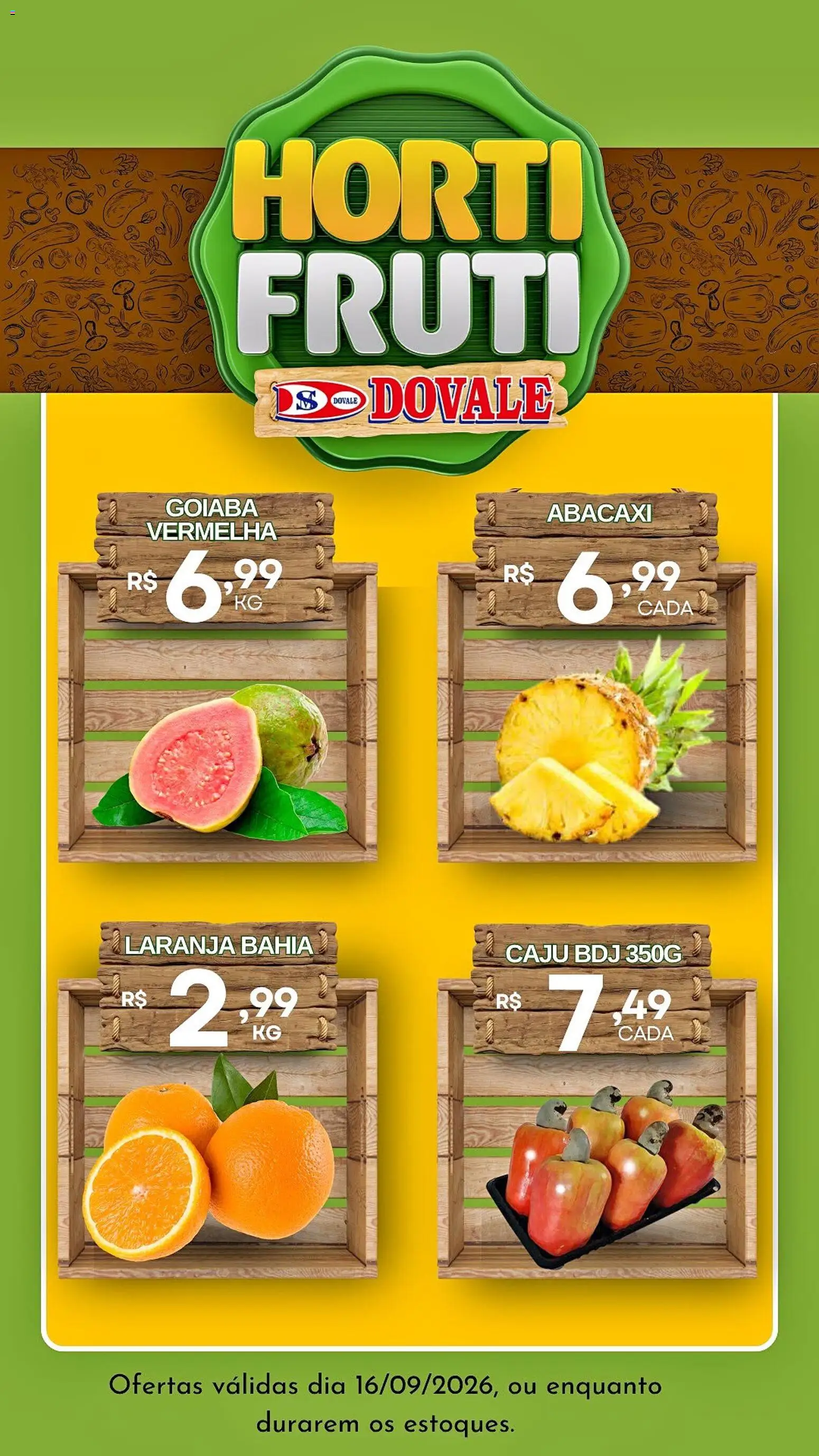 Dovale Folheto - válido de 16/09/2026 | Página: 3 | Produtos: Caju, Goiaba, Abacaxi