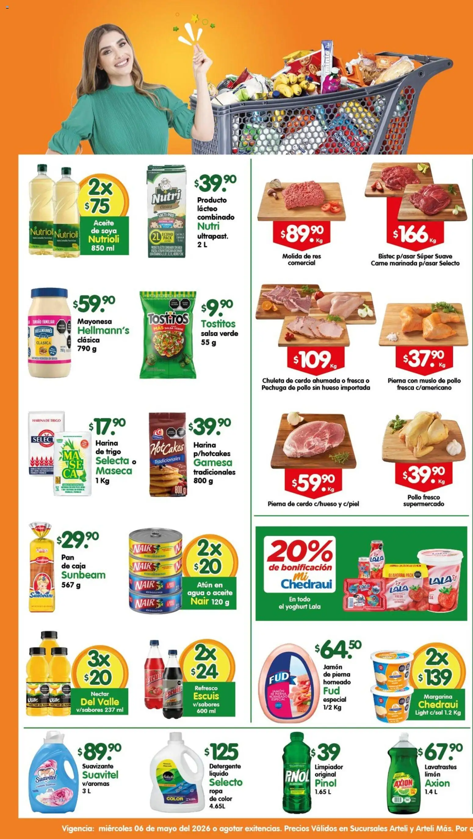 Nuevas ofertas de Arteli válidas en toda la República Mexicana desde el 06.05.2026. ¡Encuentra las mejores ofertas en Arteli folleto Tuxpan! | Página: 1 | Productos: Limón, Res, Margarina, Limpiador