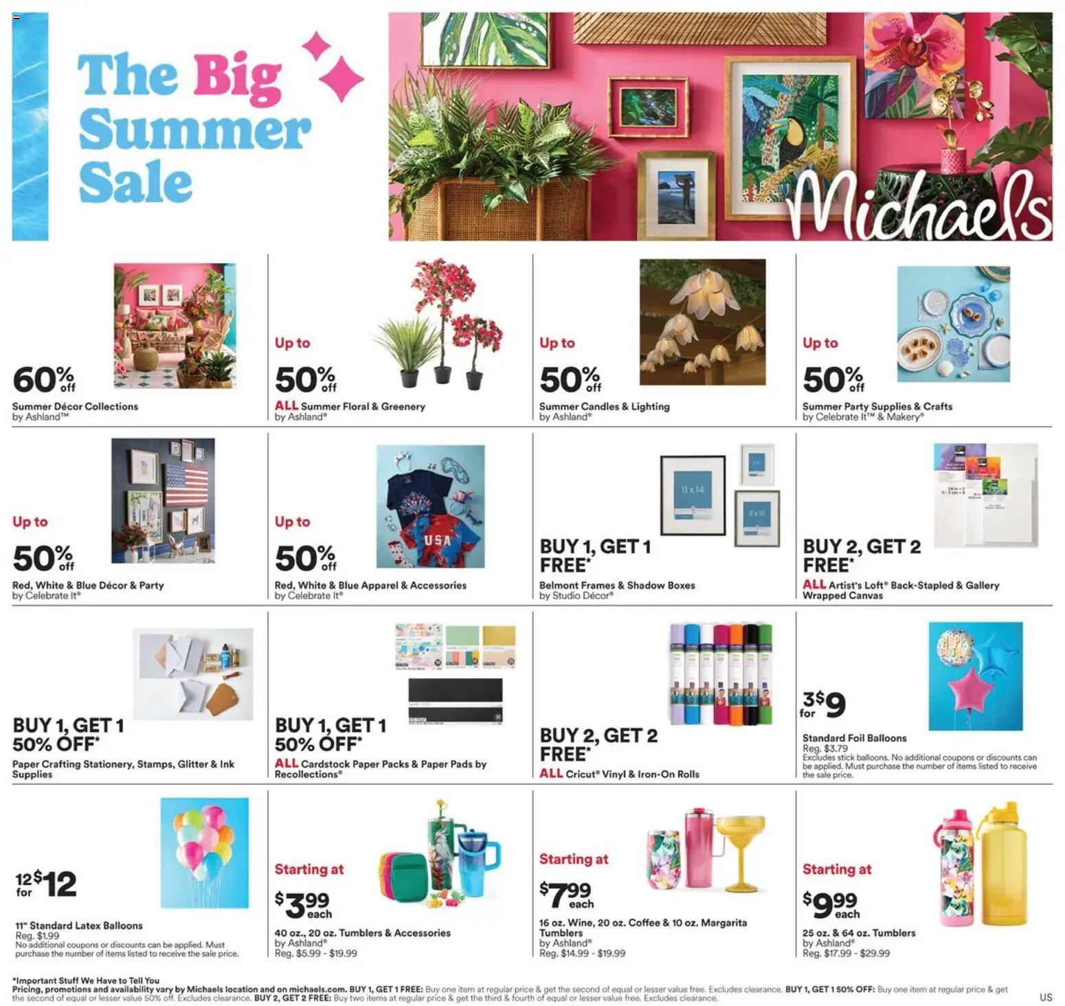 Michaels Weekly Ad - valid from 17.05.2026 | Page: 1 | Products: Canvas, Ink, Coffee, Pads