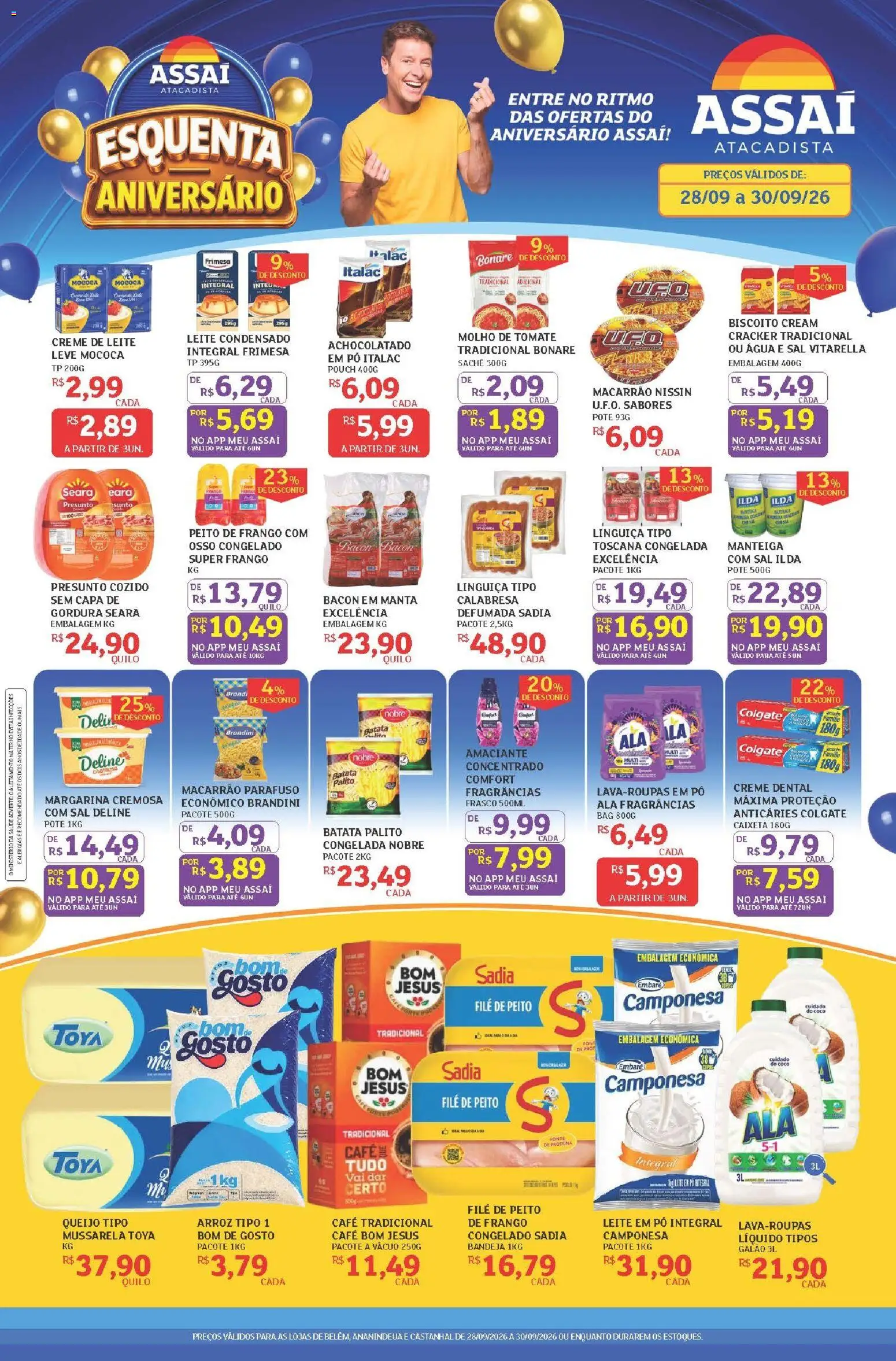 Assaí Atacadista Folheto - válido de 28/09/2026 | Página: 1 | Produtos: Tomate, Manteiga, Creme, Creme dental
